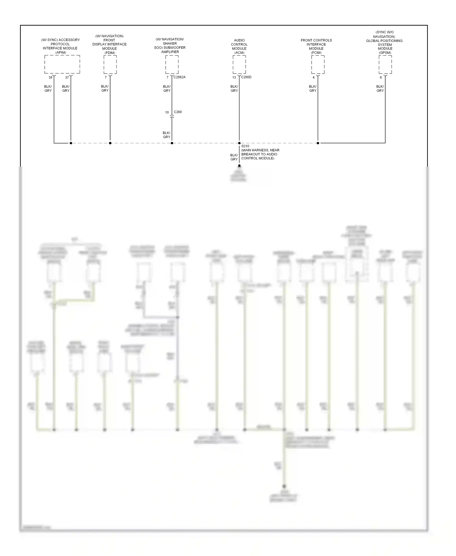 Ford Mustang V facelift (2009-2014) (w/ sync) accessory protocol interface module (apim) wiring diagram  (1 of 1)