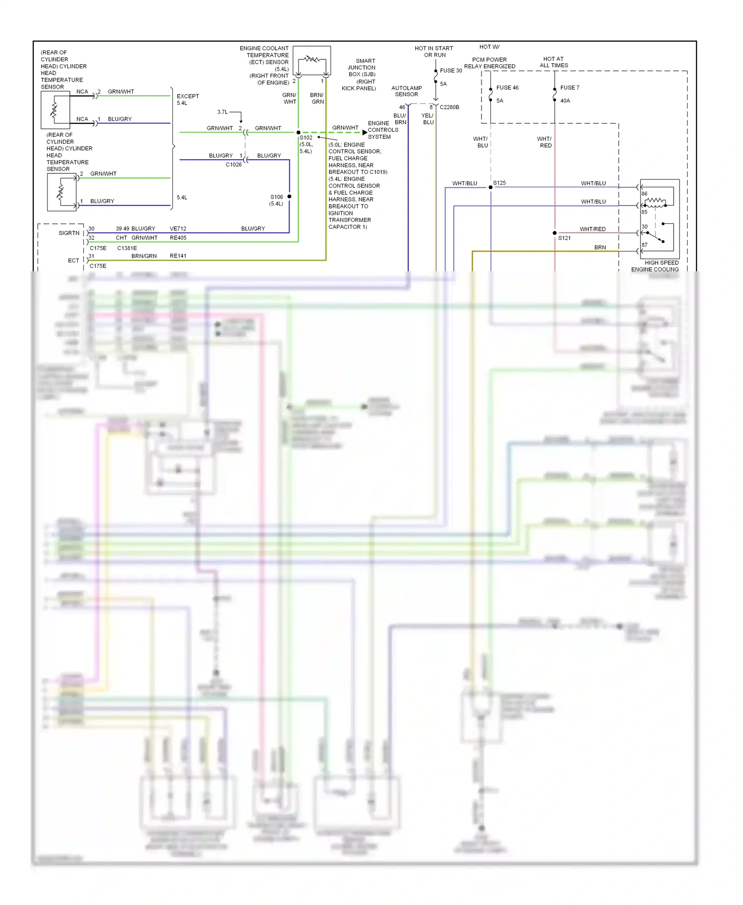 Wiring diagram yel/blu for Ford Mustang V facelift (2009-2014) (1 of 32)