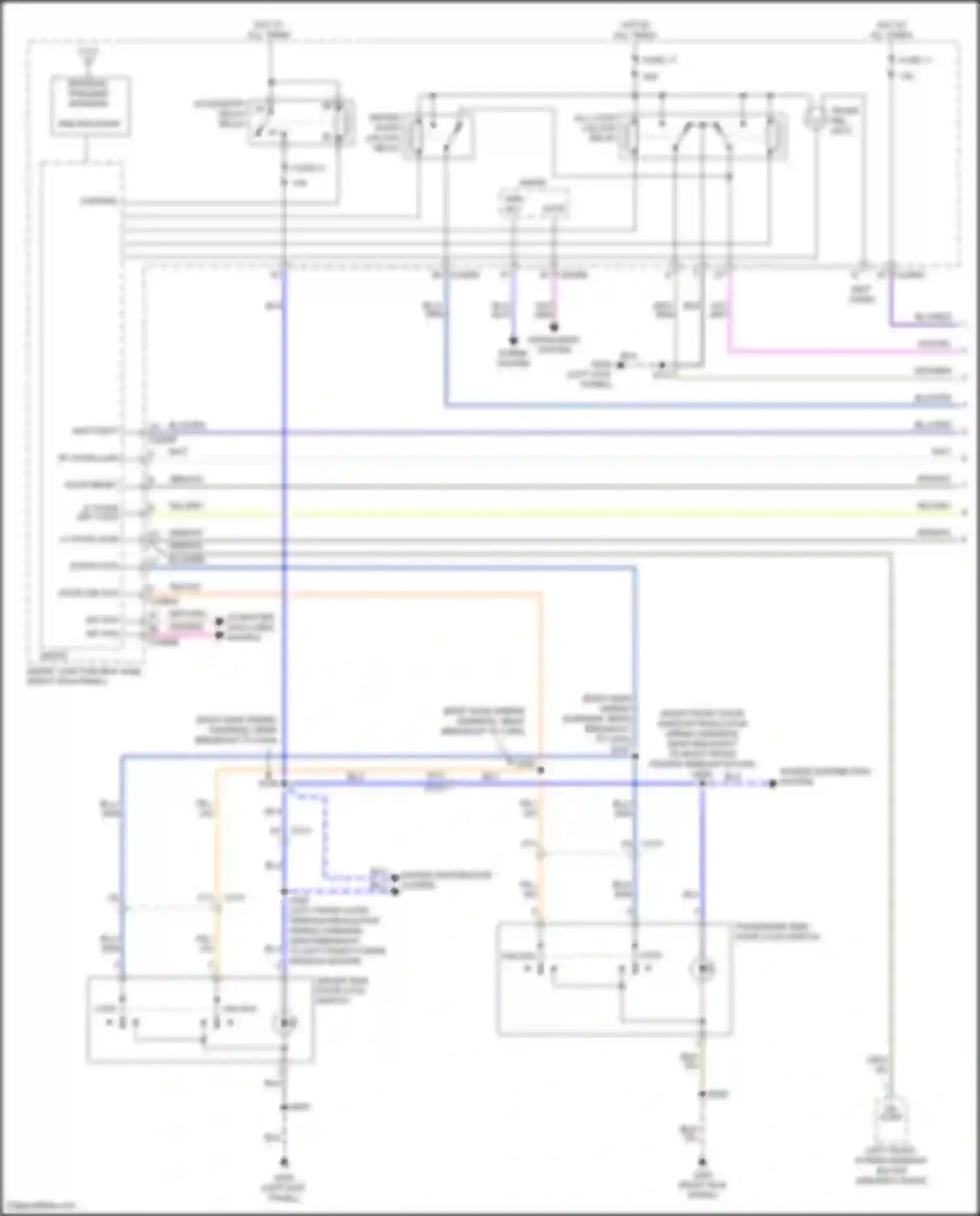 Mustang Ford V facelift 2 (2012-2014): Power door locks circuit (1 of 2)