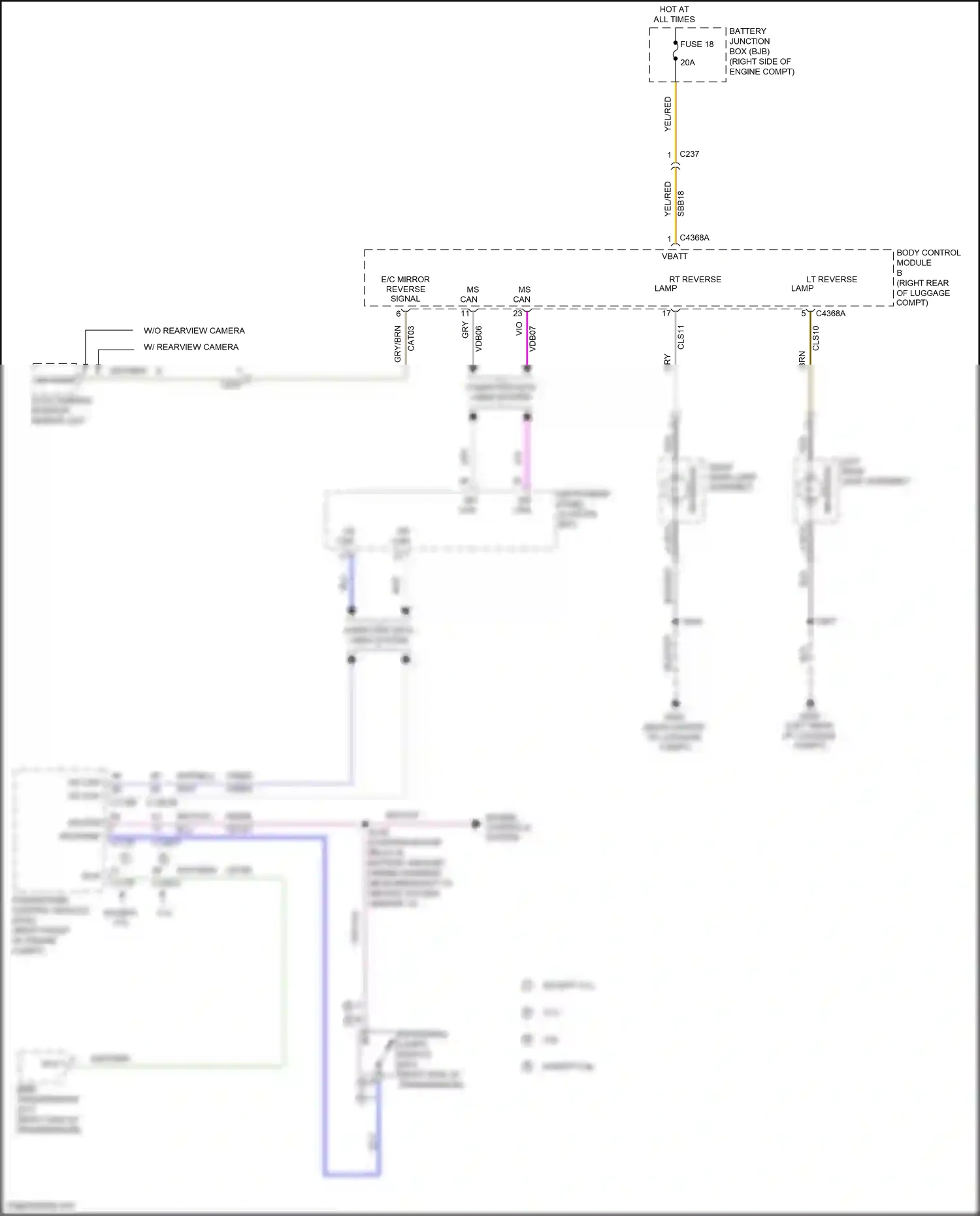 Wiring diagram auto- dimming interior mirror unit for Ford Mustang V facelift 2 (2012-2014) (1 of 9)