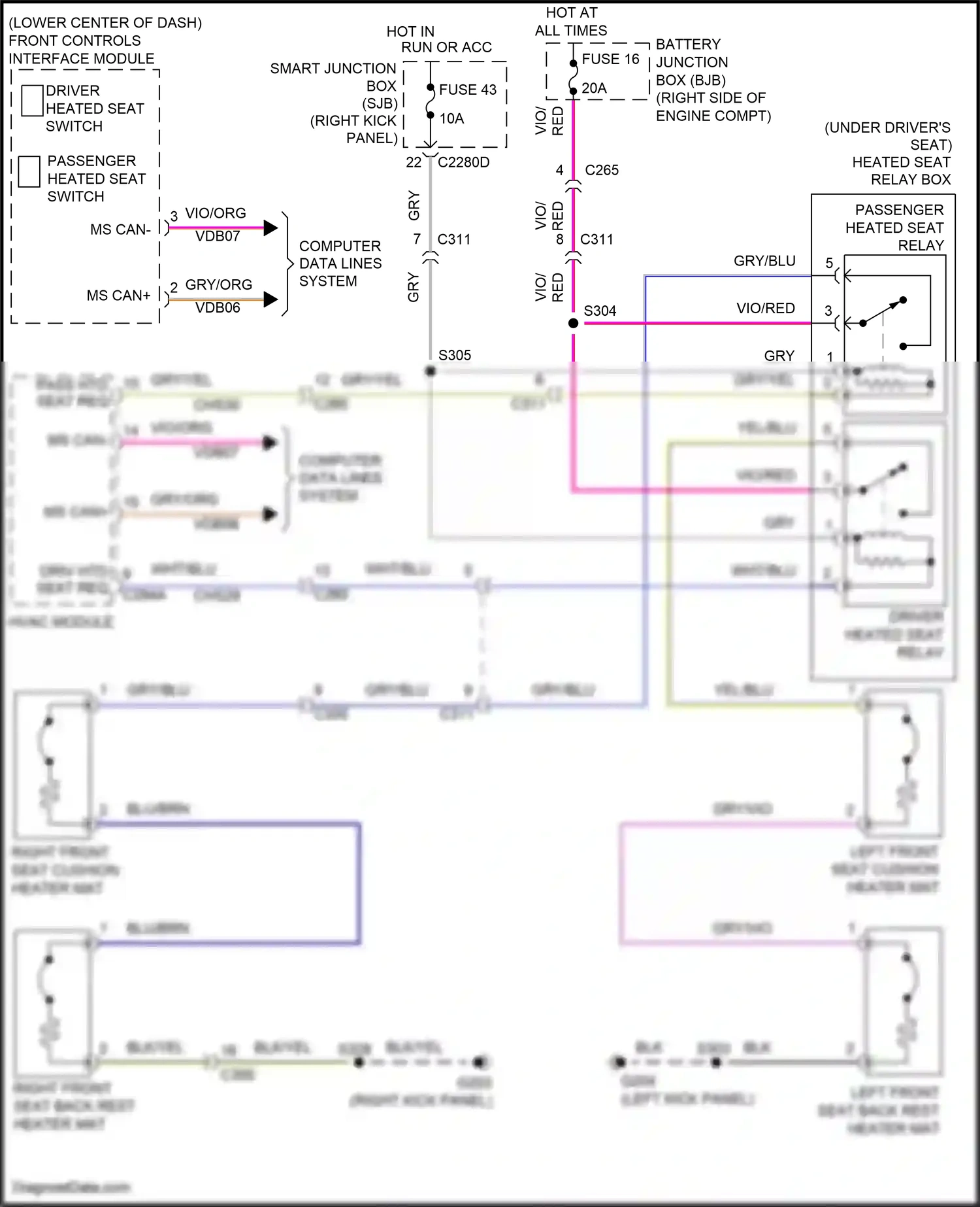 Wiring diagram blu/brn for Ford Mustang V facelift 2 (2012-2014) (13 of 27)