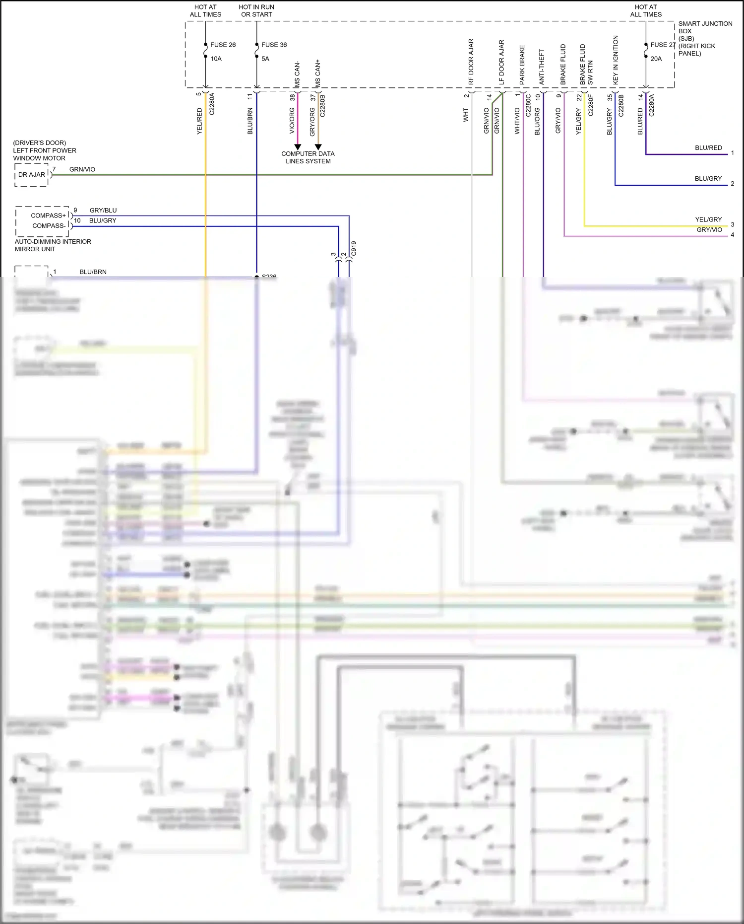 Wiring diagram blu/gry for Ford Mustang V facelift 2 (2012-2014) (14 of 36)