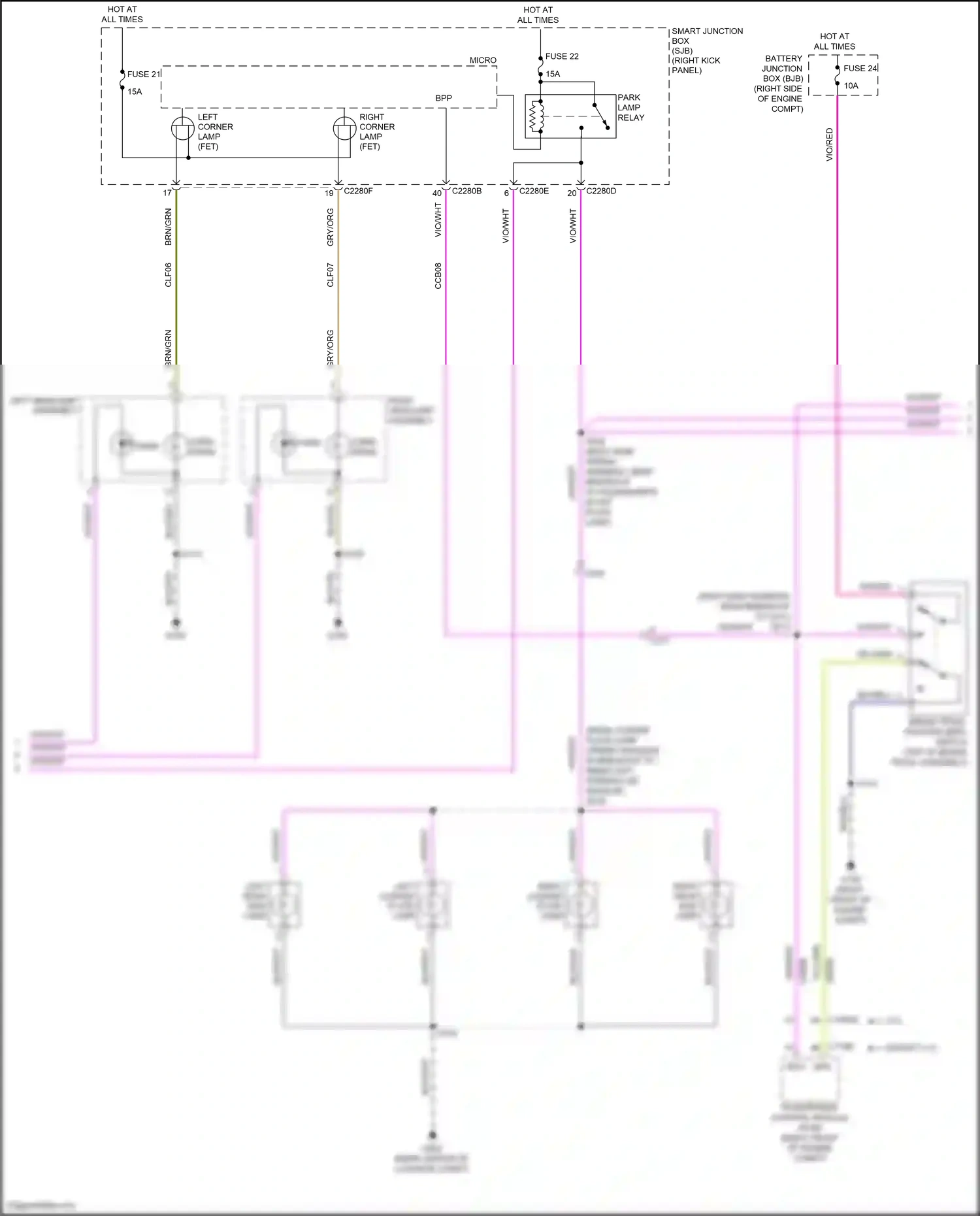 Wiring diagram corn- ering for Ford Mustang V facelift 2 (2012-2014) (1 of 1)