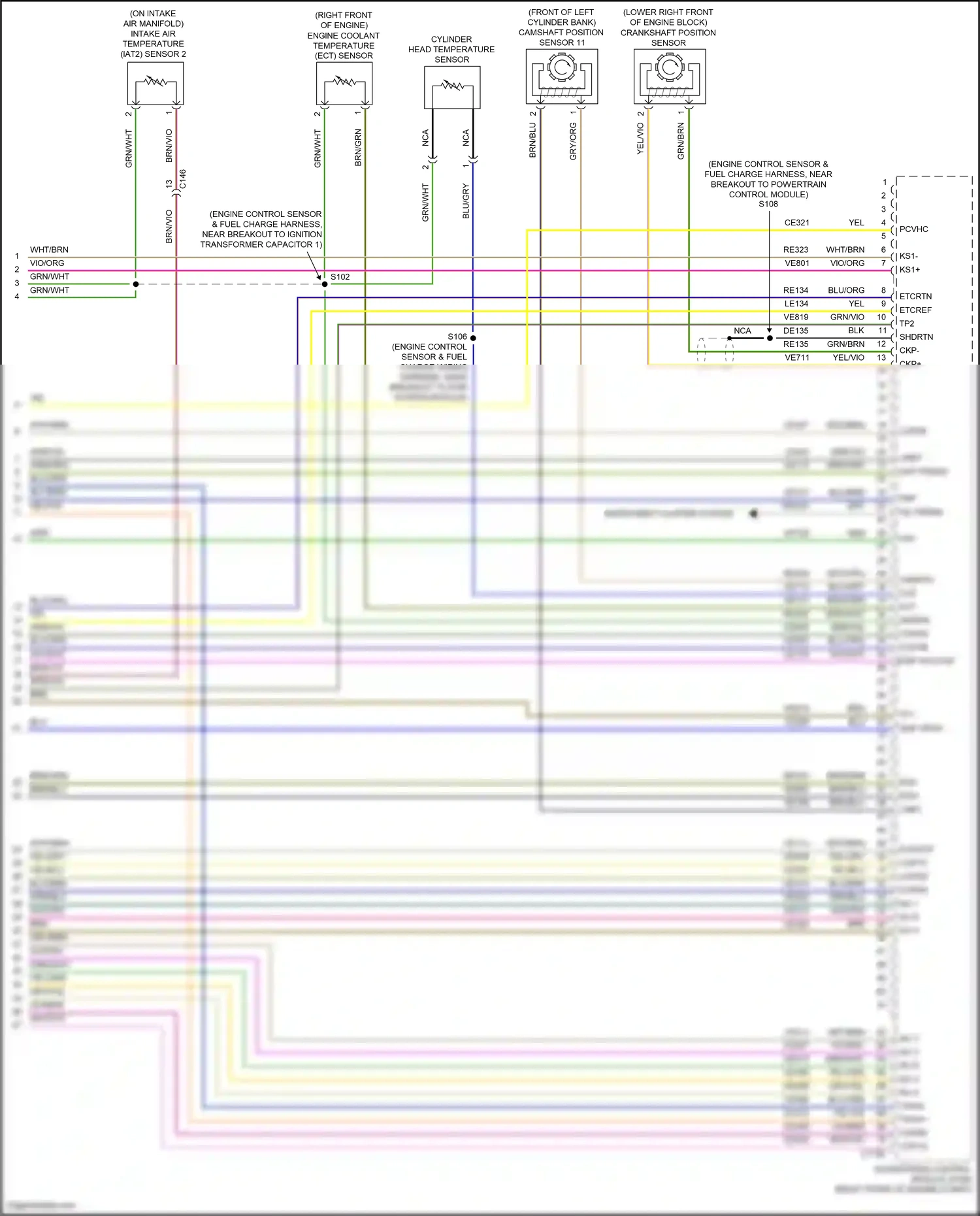 Wiring diagram cylinder head temperature sensor for Ford Mustang V facelift 2 (2012-2014) (6 of 6)