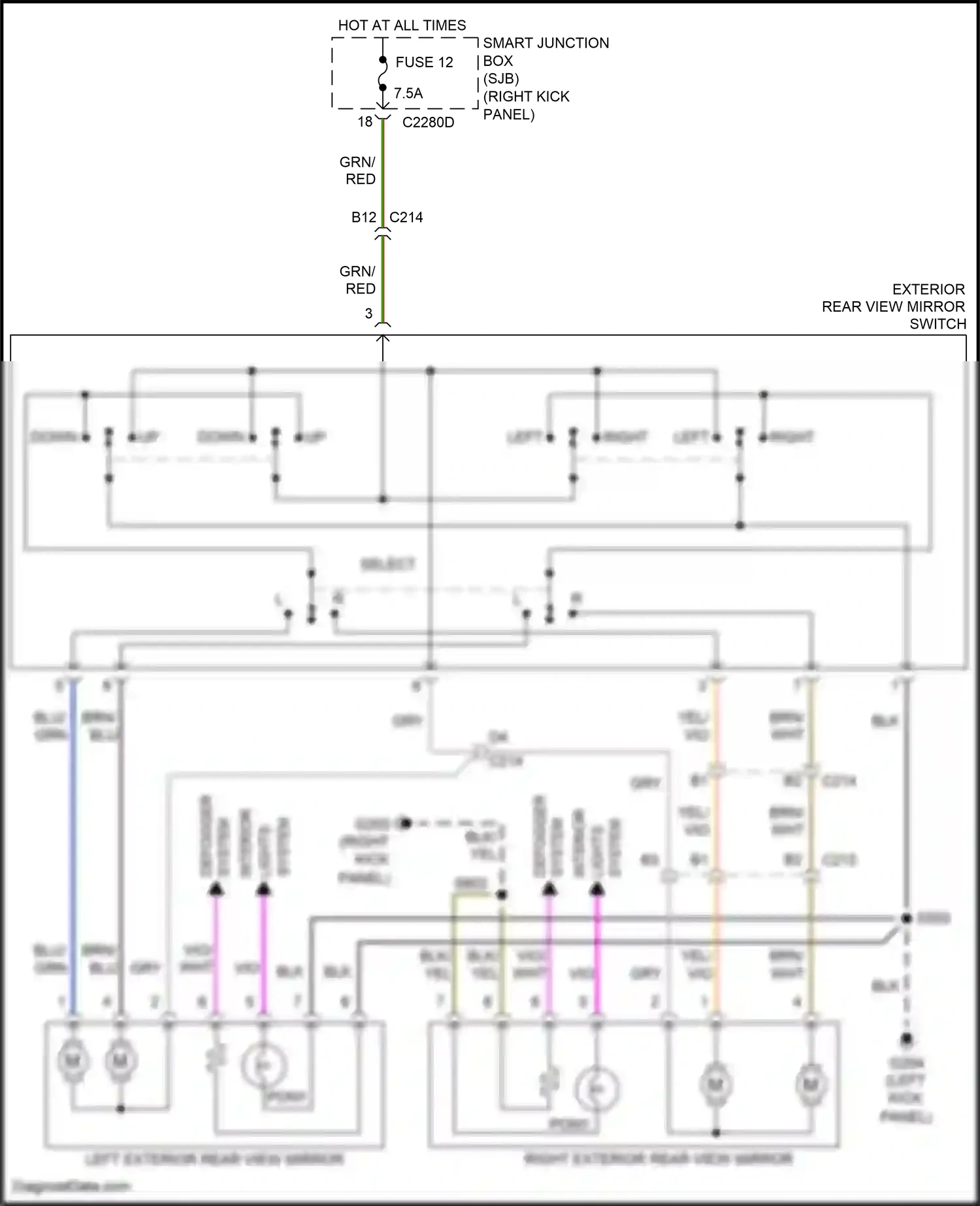 Wiring diagram fuse 12 for Ford Mustang V facelift 2 (2012-2014) (3 of 4)