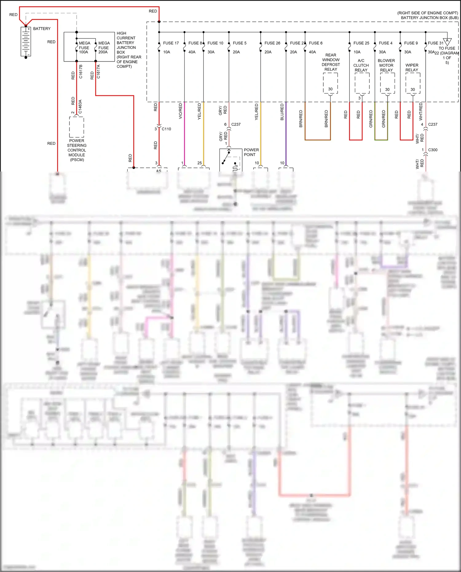 Wiring diagram fuse 34 for Ford Mustang V facelift 2 (2012-2014) (2 of 4)
