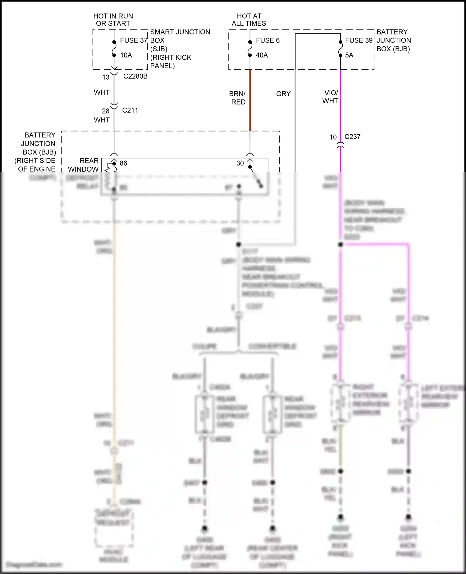 Wiring diagram fuse 39 for Ford Mustang V facelift 2 (2012-2014) (2 of 6)