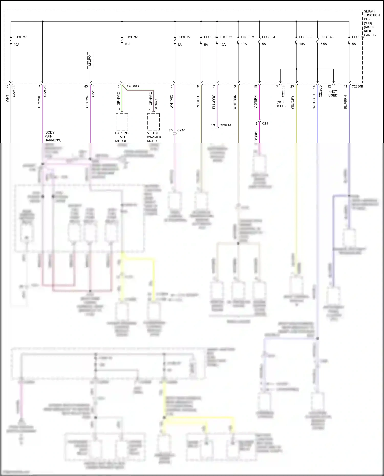 Wiring diagram fuse 46 for Ford Mustang V facelift 2 (2012-2014) (5 of 7)