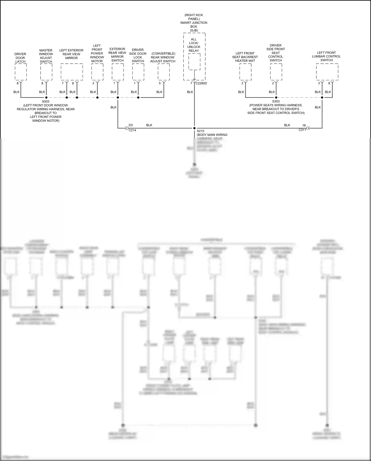 Wiring diagram master window adjust switch for Ford Mustang V facelift 2 (2012-2014) (1 of 3)