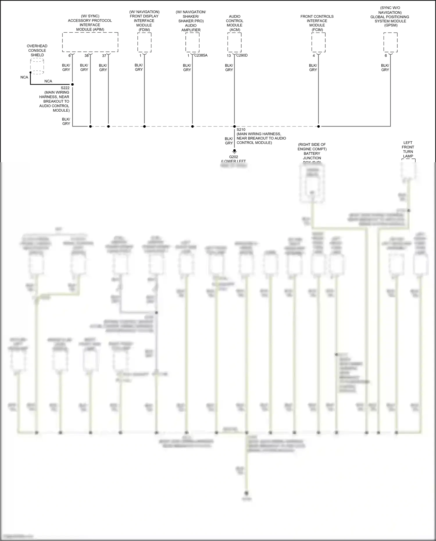 Ford Mustang V facelift 2 (2012-2014) module wiring diagram  (2 of 2)