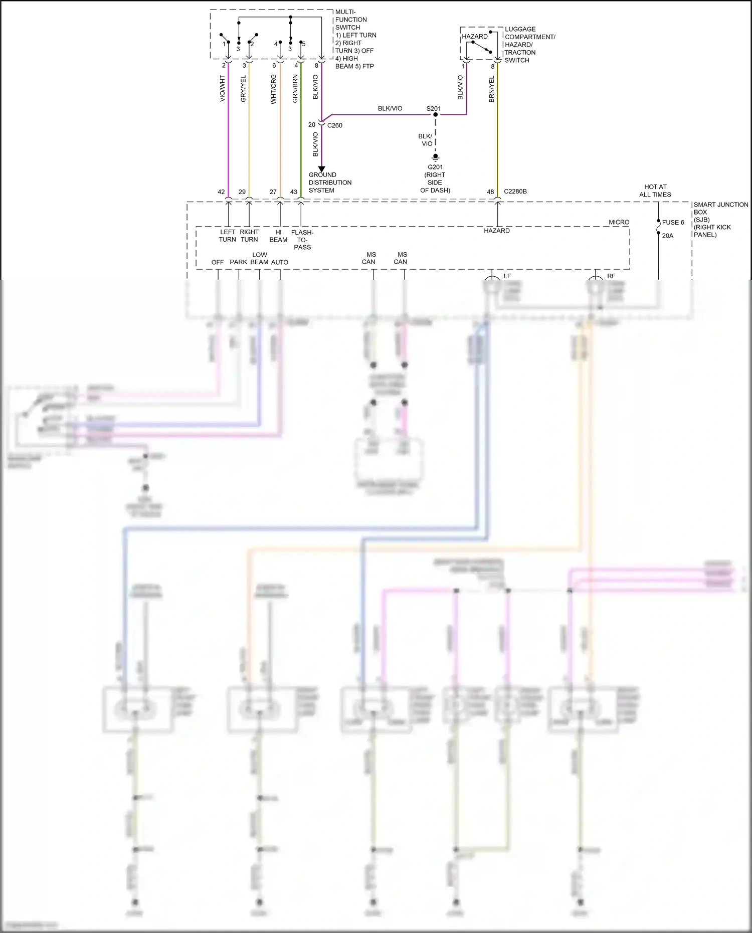 Wiring diagram ms can+ can- for Ford Mustang V facelift 2 (2012-2014) (1 of 1)