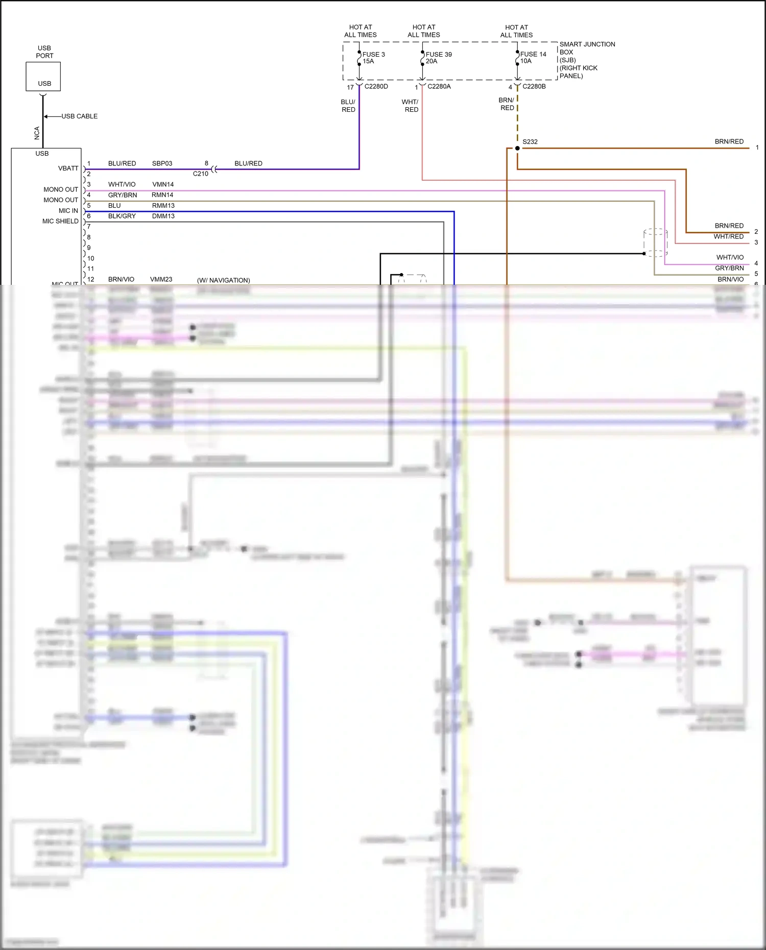 Wiring diagram ms can + ms can - mic in - for Ford Mustang V facelift 2 (2012-2014) (1 of 1)