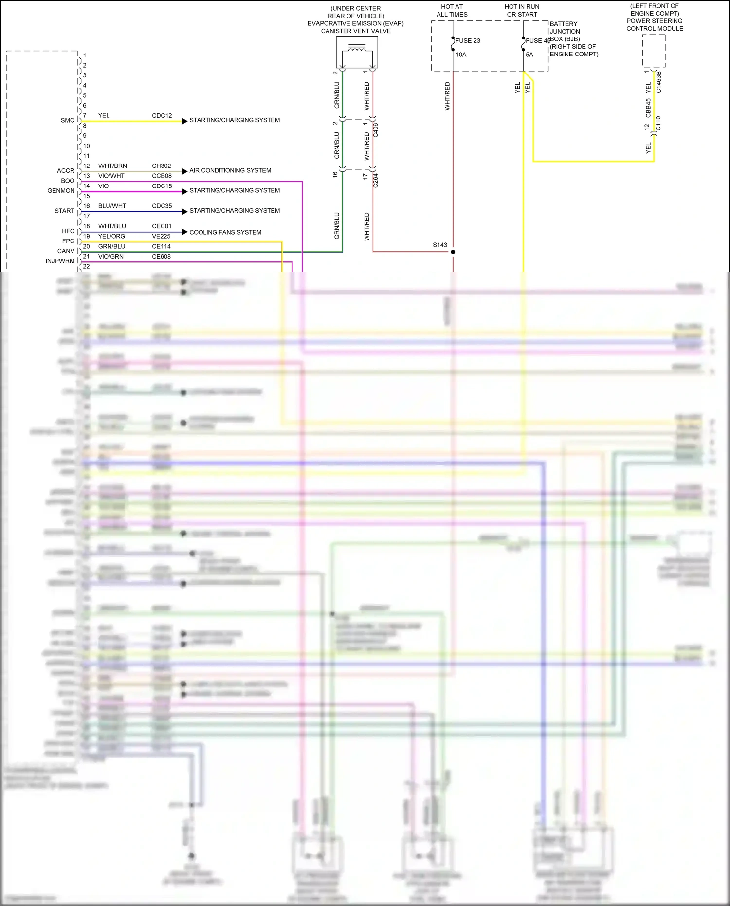 Wiring diagram starting/charging system for Ford Mustang V facelift 2 (2012-2014) (2 of 4)