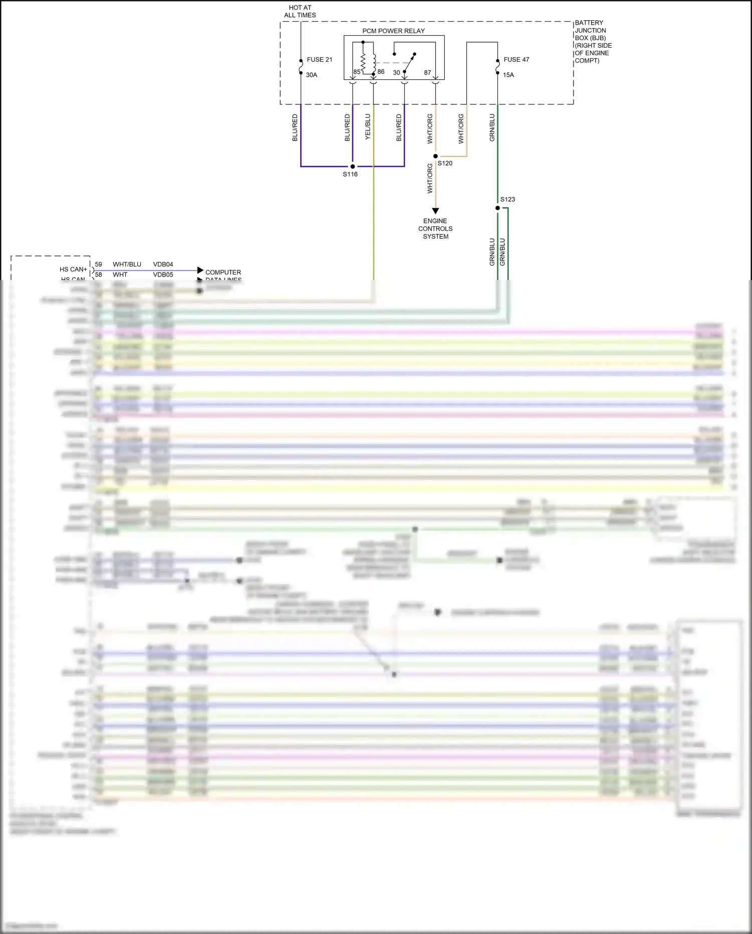 Wiring diagram tr-p for Ford Mustang V facelift 2 (2012-2014) (1 of 8)