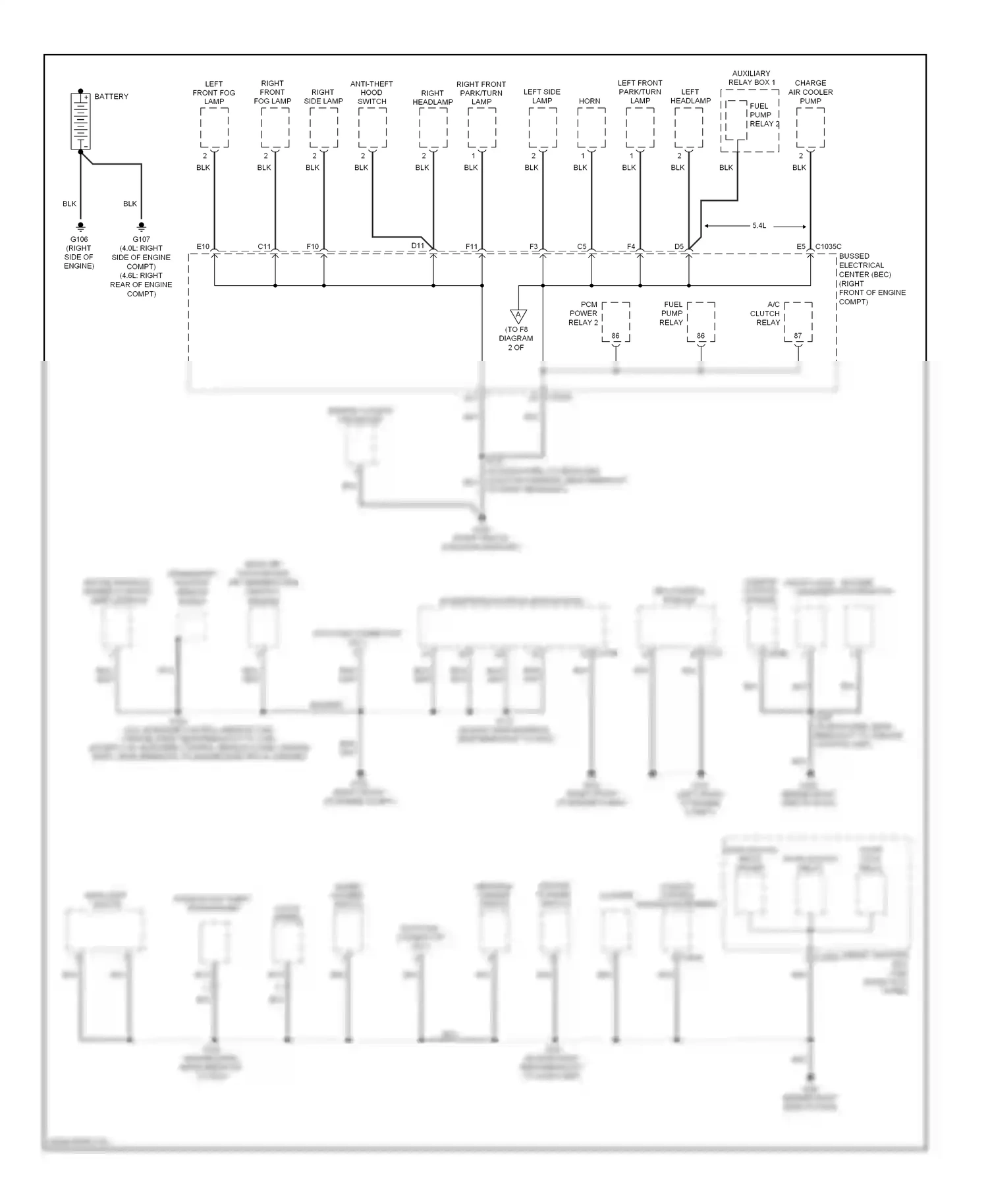 Wiring diagram crankshaft position sensor shield for Ford Mustang V (2004-2009) (1 of 1)