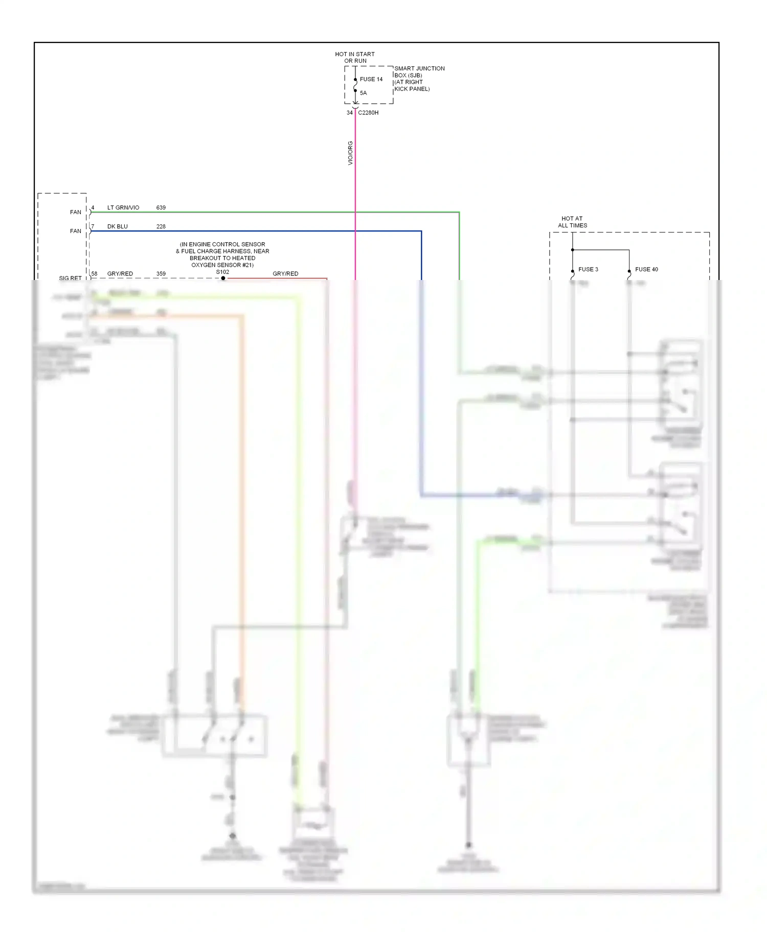 Wiring diagram cyl temp sn for Ford Mustang V (2004-2009) (1 of 2)