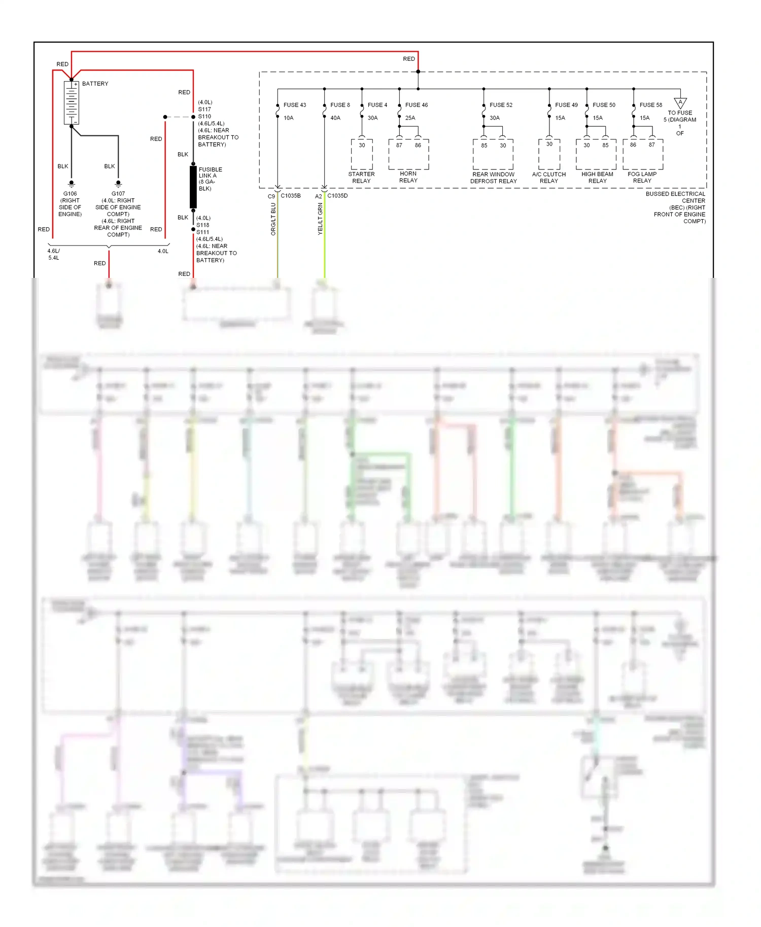 Wiring diagram fuse 14 for Ford Mustang V (2004-2009) (7 of 9)