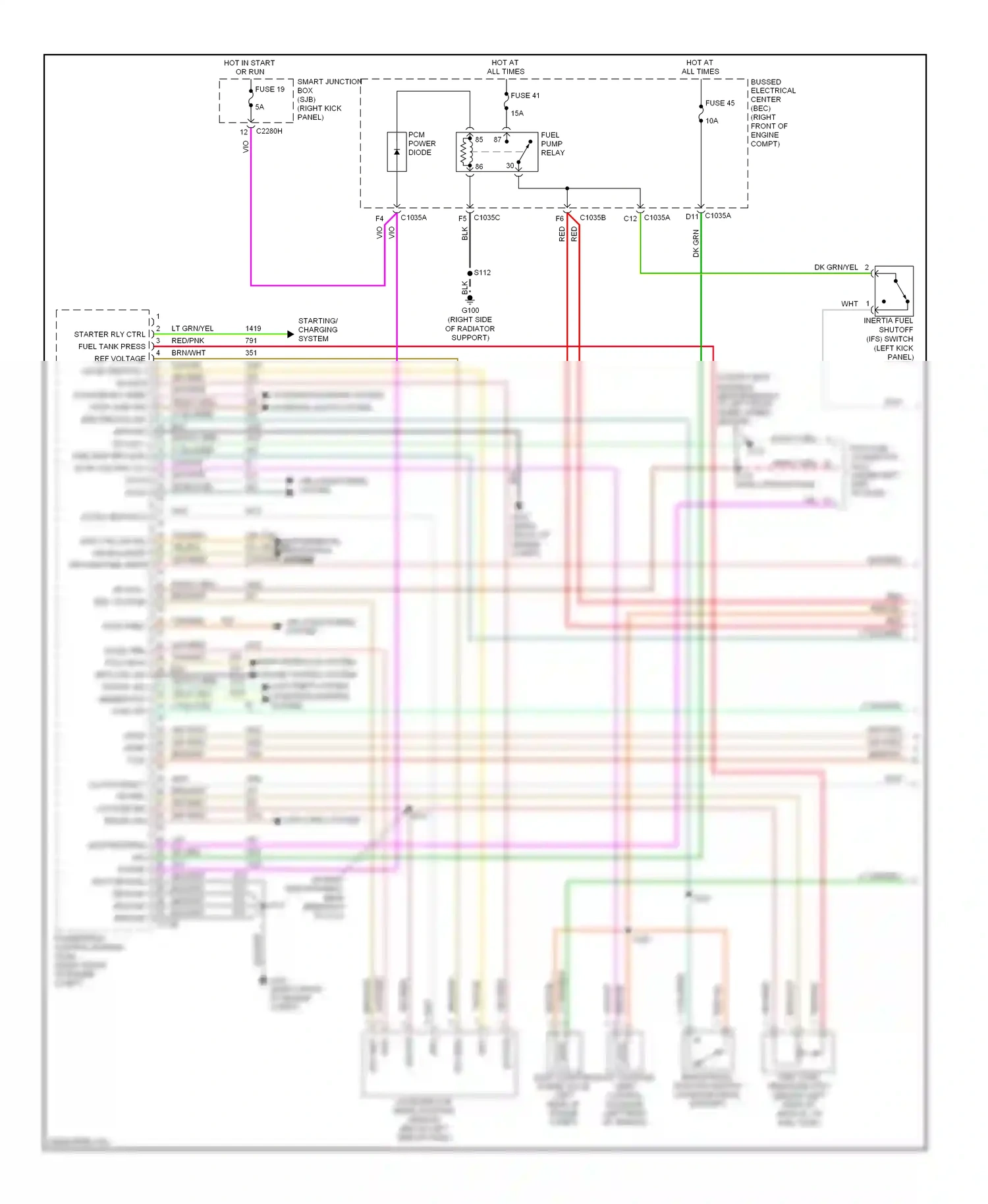 Wiring diagram fuse 41 for Ford Mustang V (2004-2009) (3 of 4)