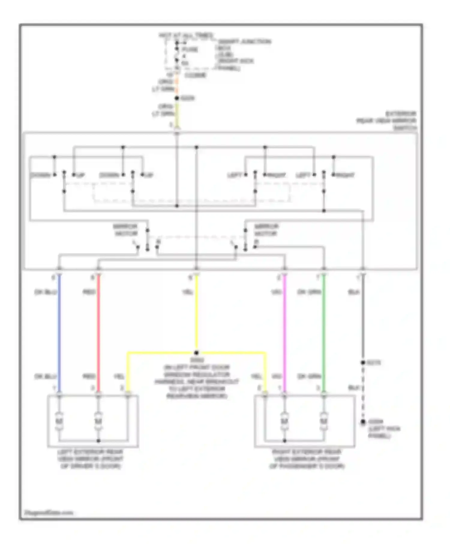 Wiring diagram left right for Ford Mustang V (2004-2009)
