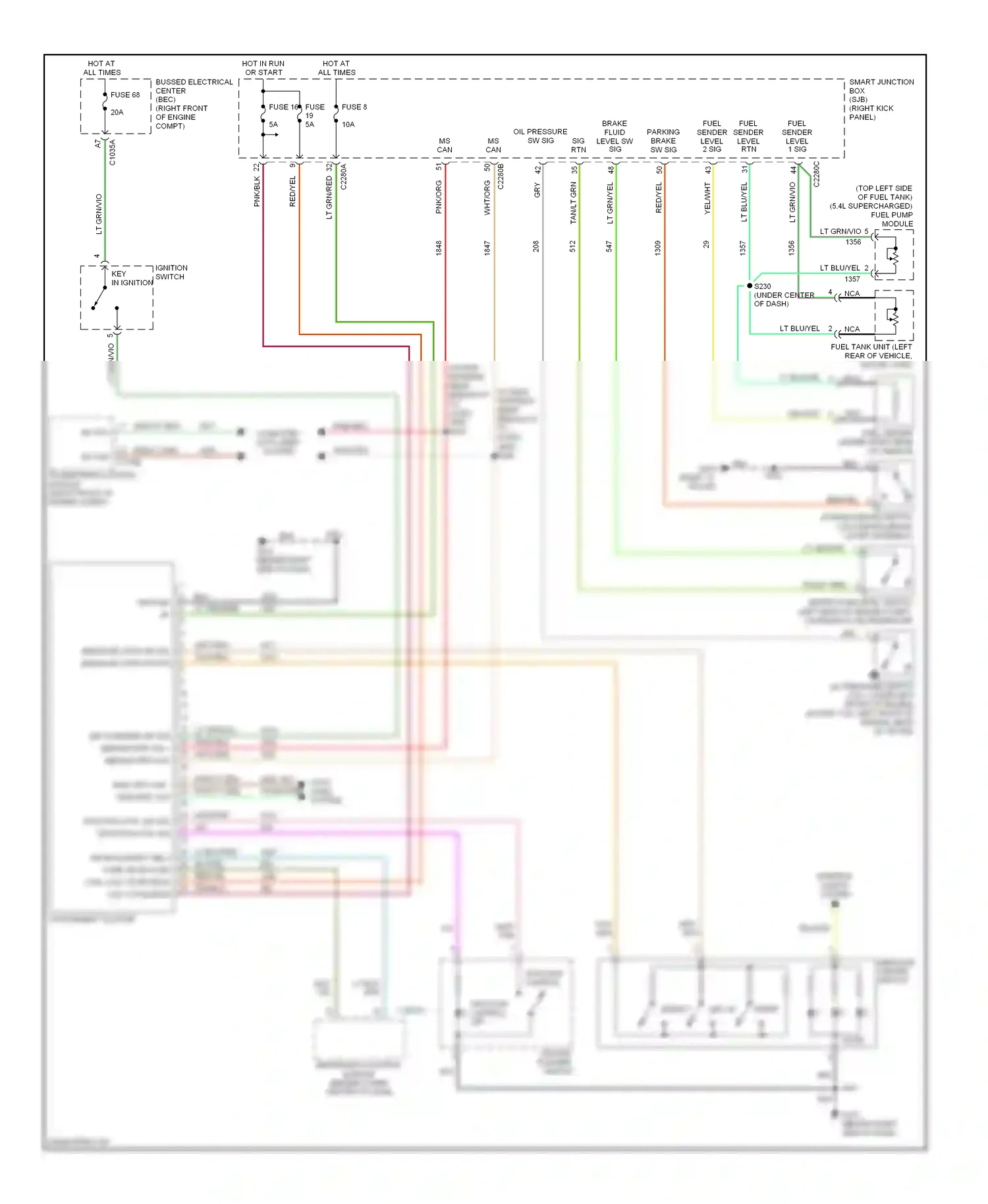 Wiring diagram message center switch for Ford Mustang V (2004-2009) (2 of 3)