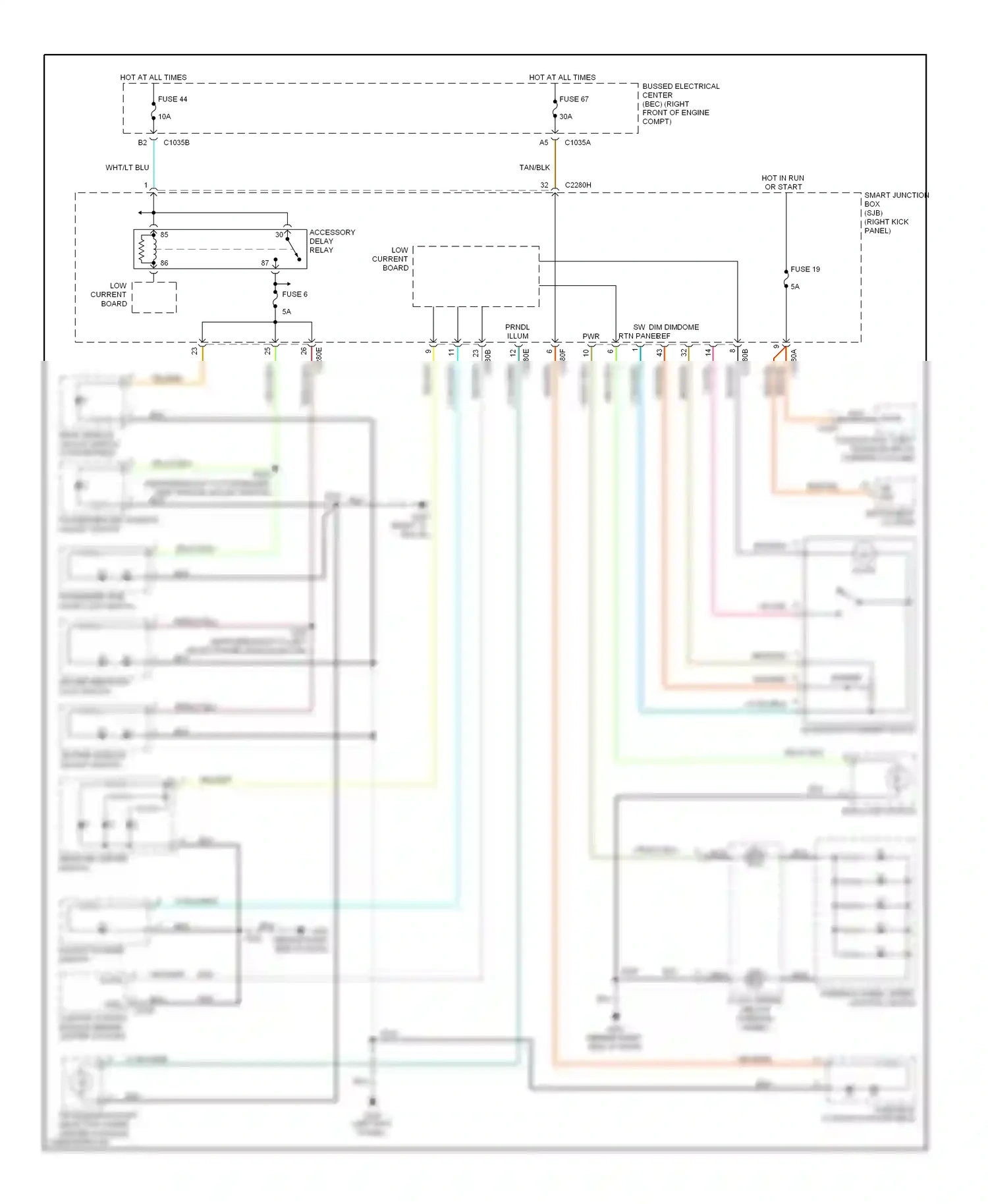 Wiring diagram org/lt blu for Ford Mustang V (2004-2009) (3 of 4)