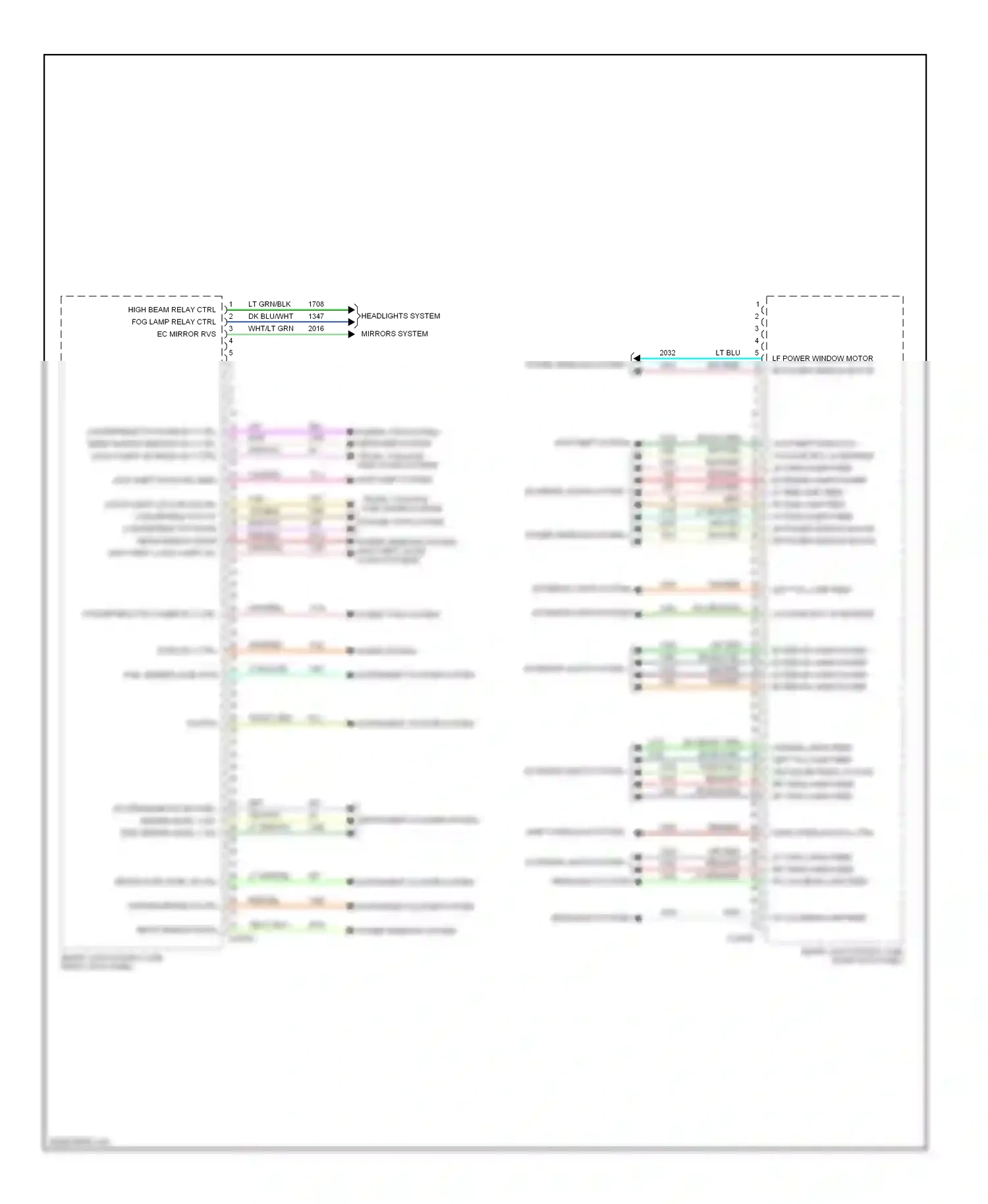 Wiring diagram power windows system for Ford Mustang V (2004-2009) (1 of 4)