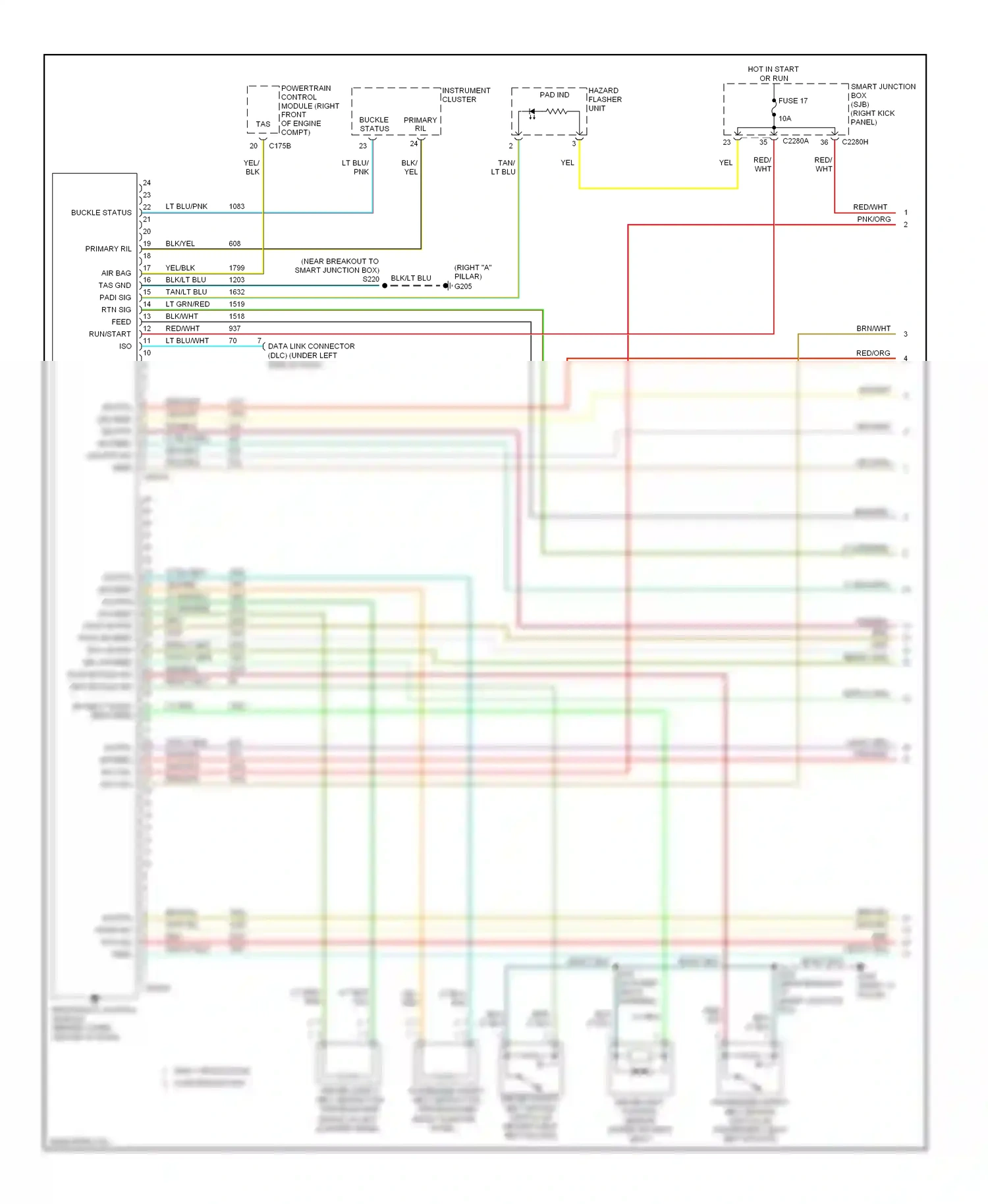 Wiring diagram red/blk for Ford Mustang V (2004-2009) (15 of 16)