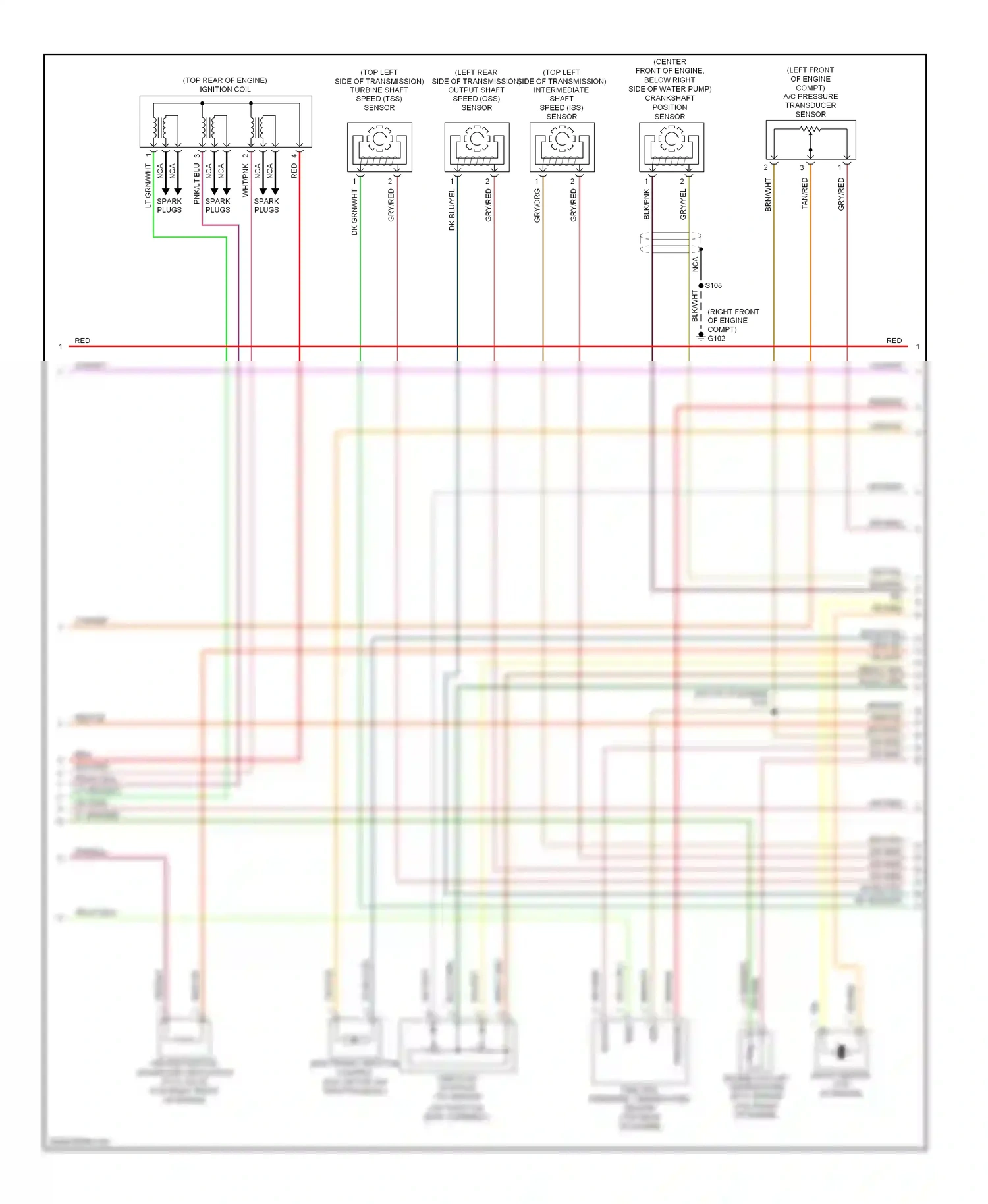 Wiring diagram spark plugs for Ford Mustang V (2004-2009) (1 of 1)