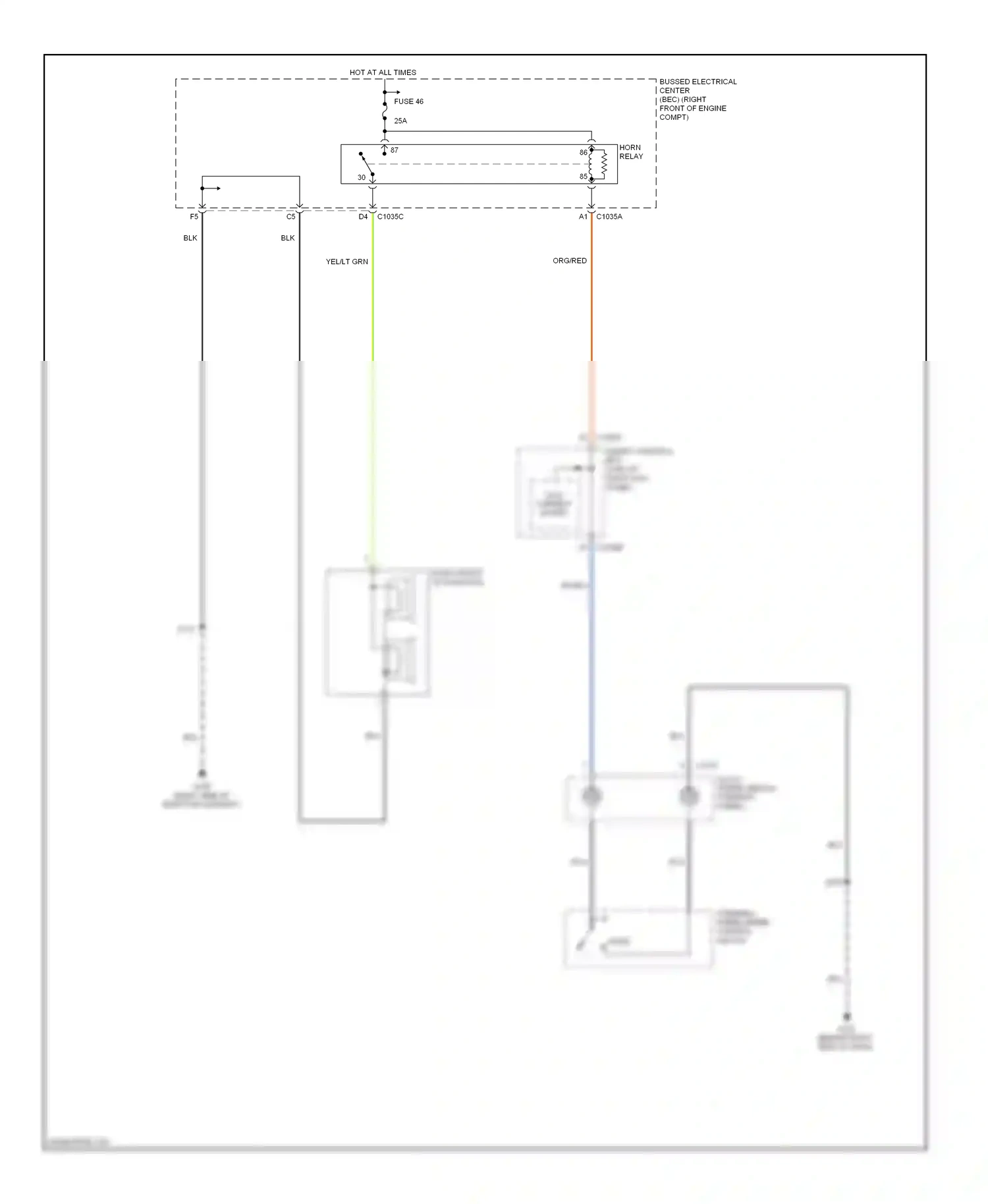 Wiring diagram steering wheel/speed control switch for Ford Mustang V (2004-2009) (1 of 1)