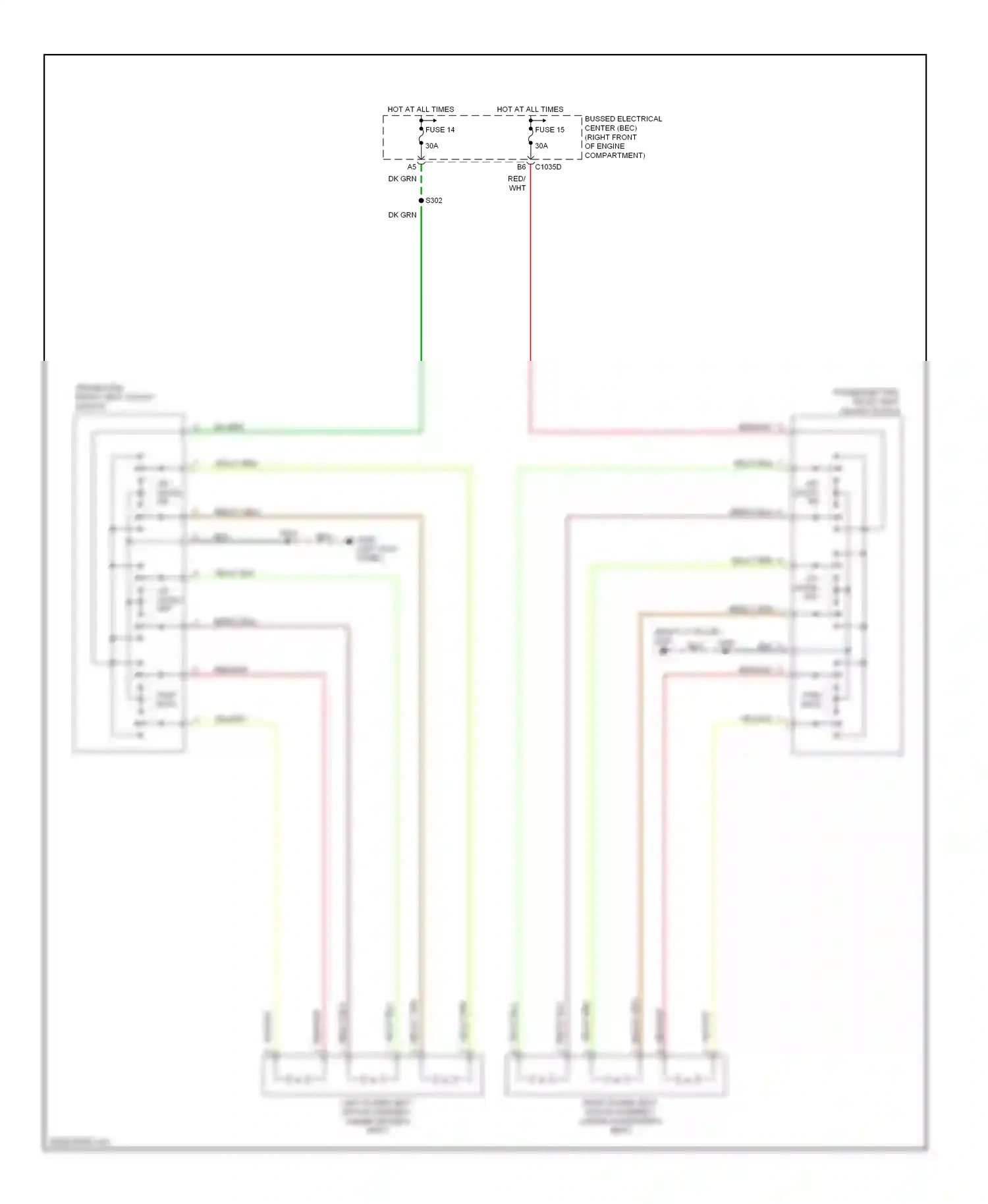 Wiring diagram up/ down frt for Ford Mustang V (2004-2009) (1 of 1)