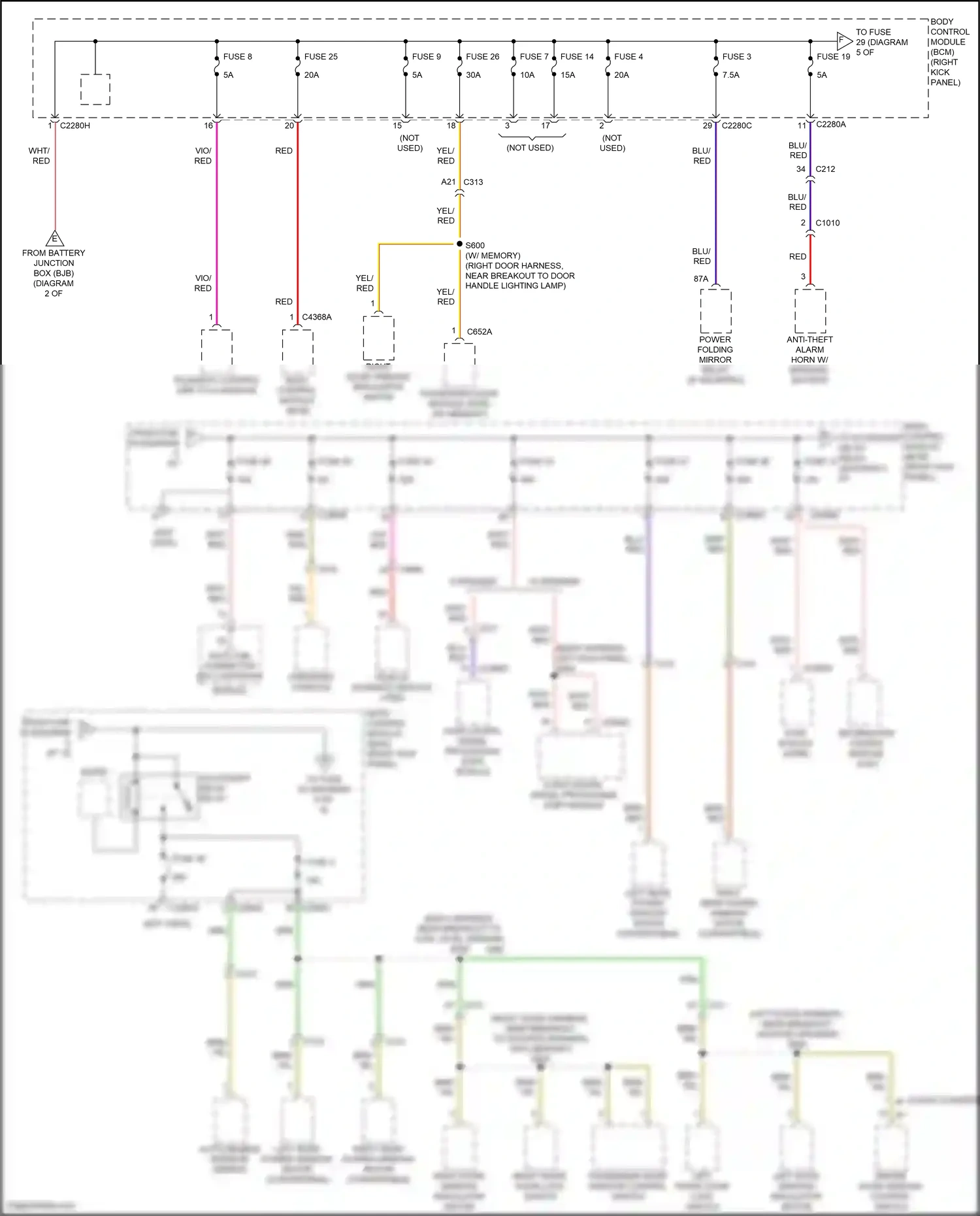 Wiring diagram accessory delay relay for Ford Mustang VI facelift (2017-2023) (2 of 5)