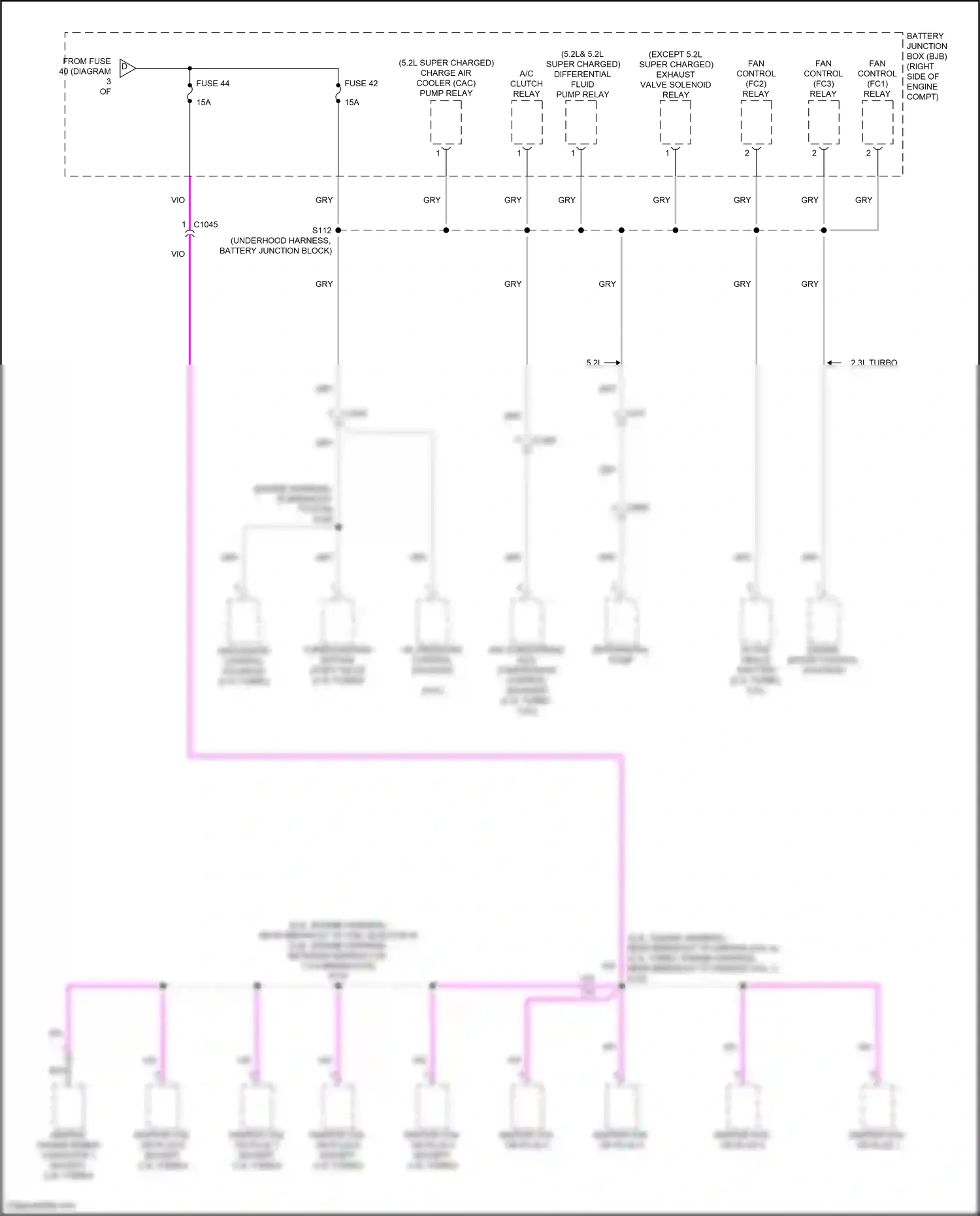 Wiring diagram active grille shutter for Ford Mustang VI facelift (2017-2023) (5 of 5)