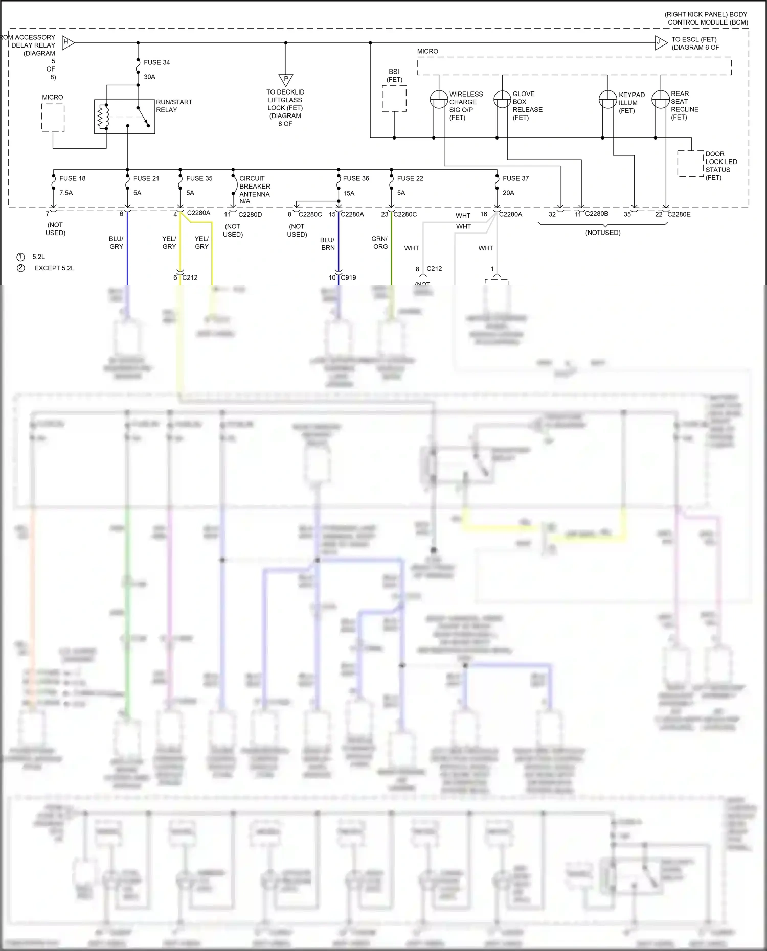 Wiring diagram blu for Ford Mustang VI facelift (2017-2023) (78 of 149)