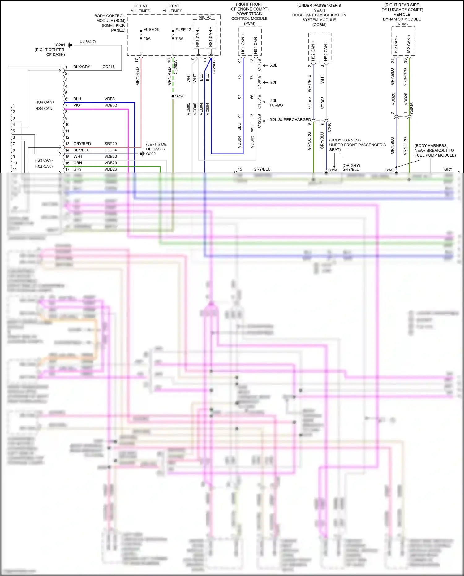 Wiring diagram blu for Ford Mustang VI facelift (2017-2023) (36 of 149)