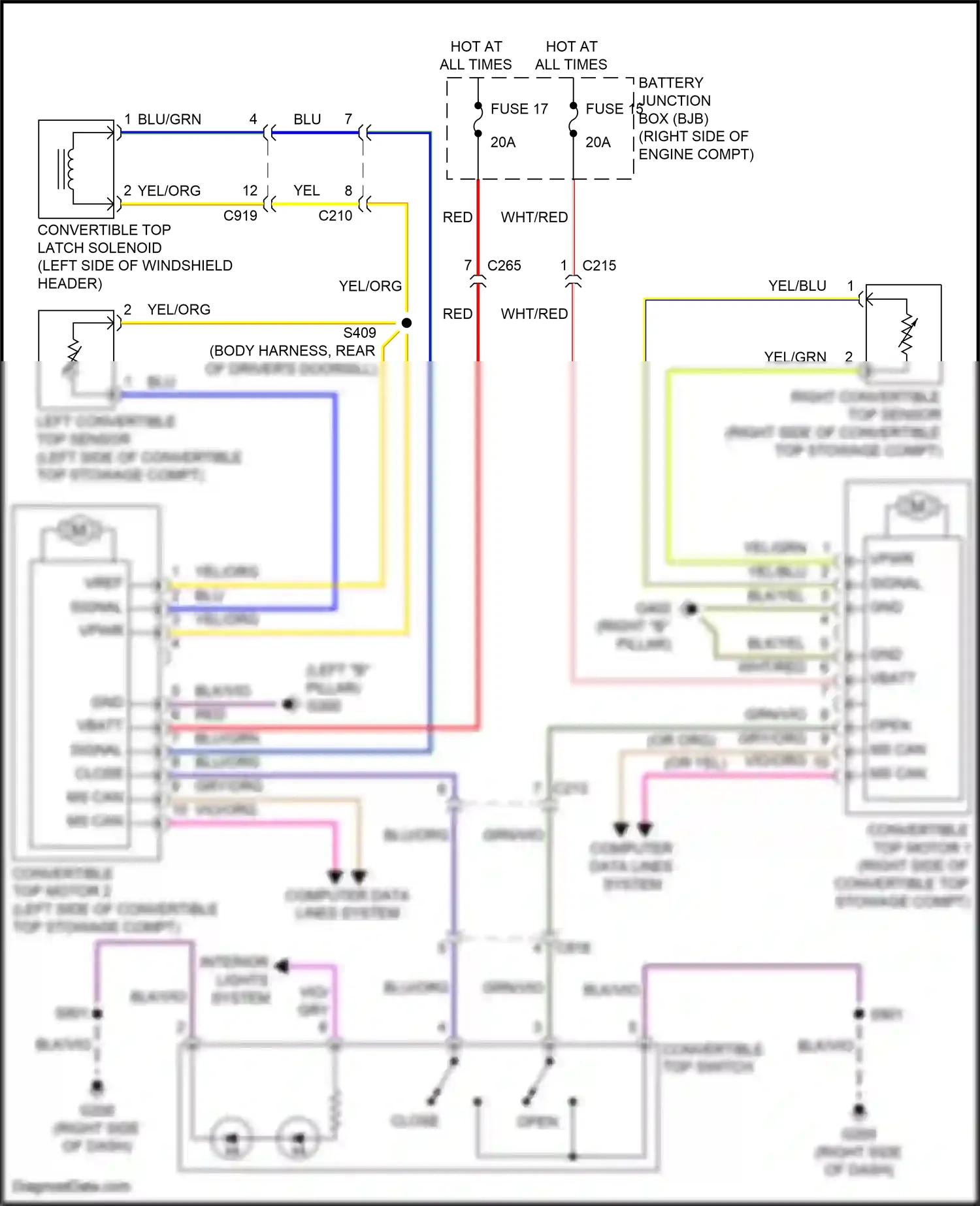 Wiring diagram blu/grn for Ford Mustang VI facelift (2017-2023) (27 of 71)