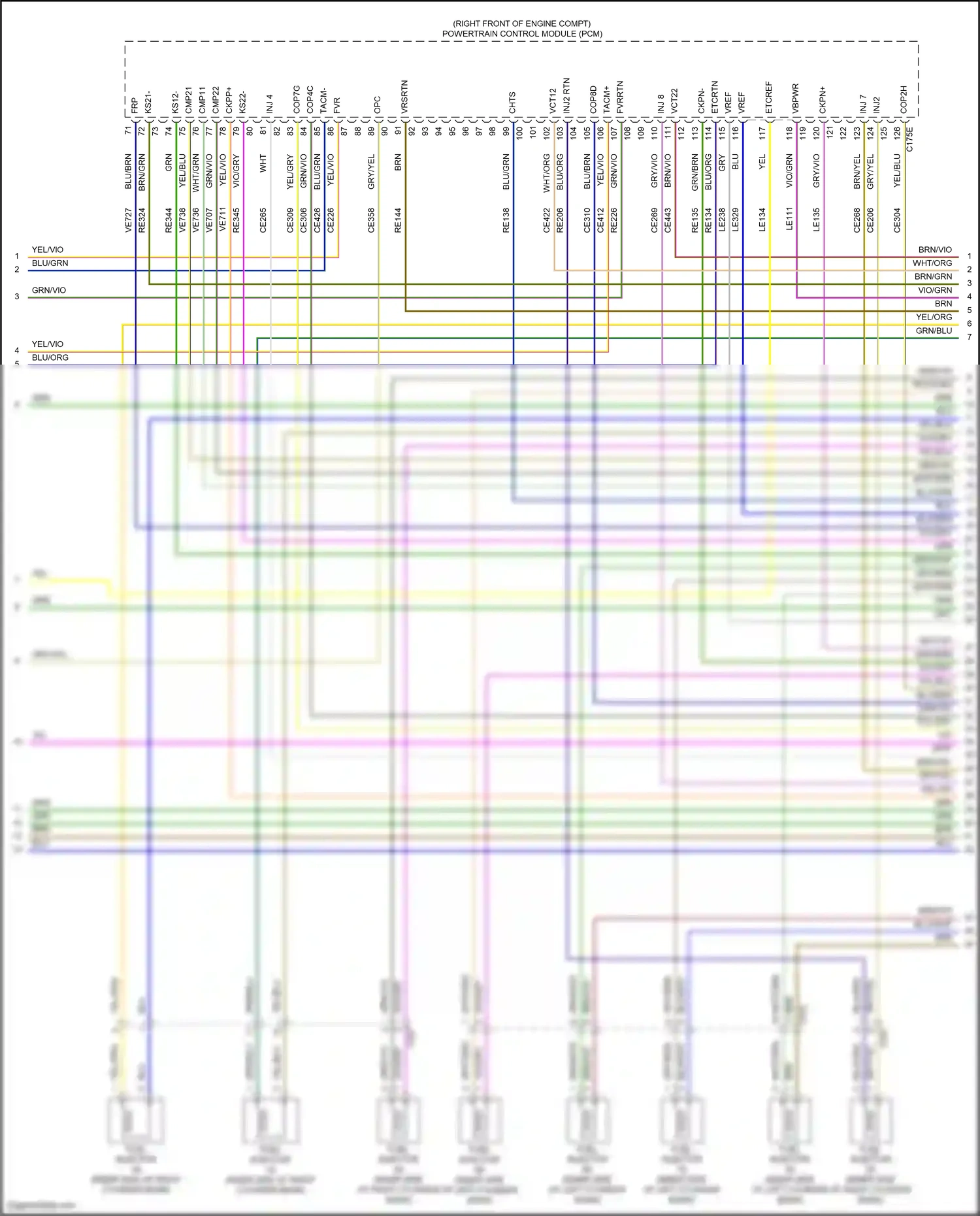 Wiring diagram blu/org for Ford Mustang VI facelift (2017-2023) (37 of 46)