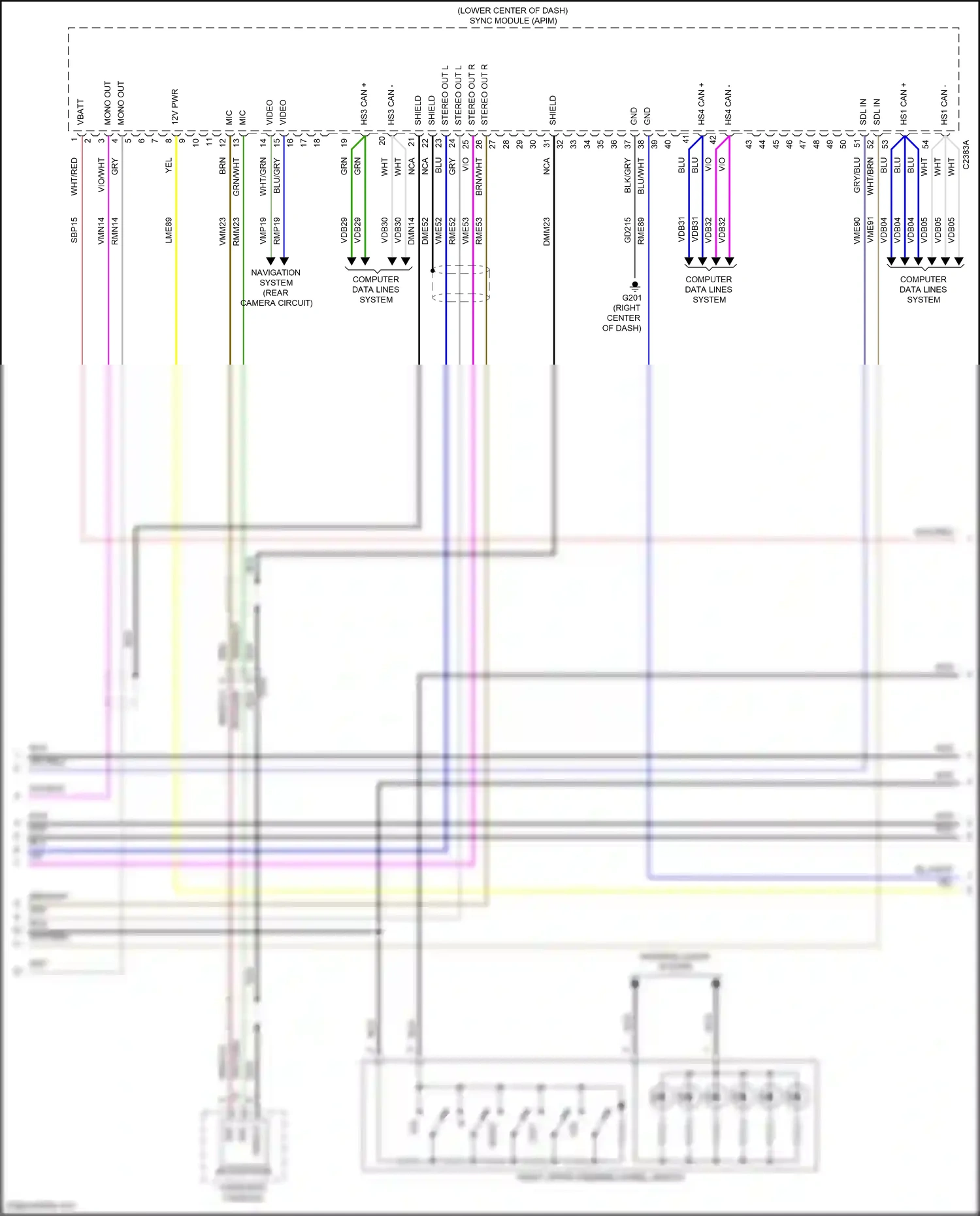 Wiring diagram computer data lines system for Ford Mustang VI facelift (2017-2023) (66 of 96)