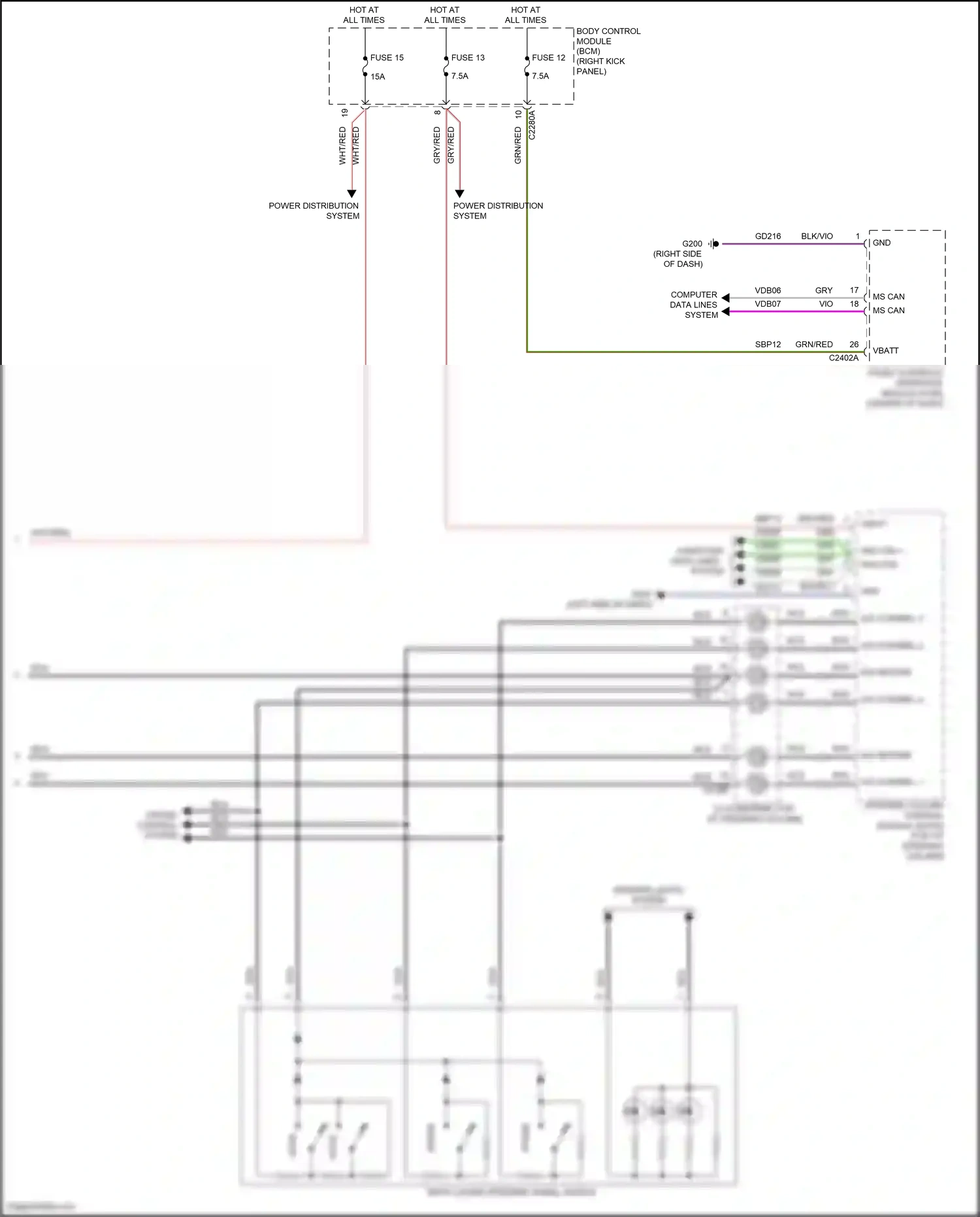 Wiring diagram computer data lines system for Ford Mustang VI facelift (2017-2023) (67 of 96)