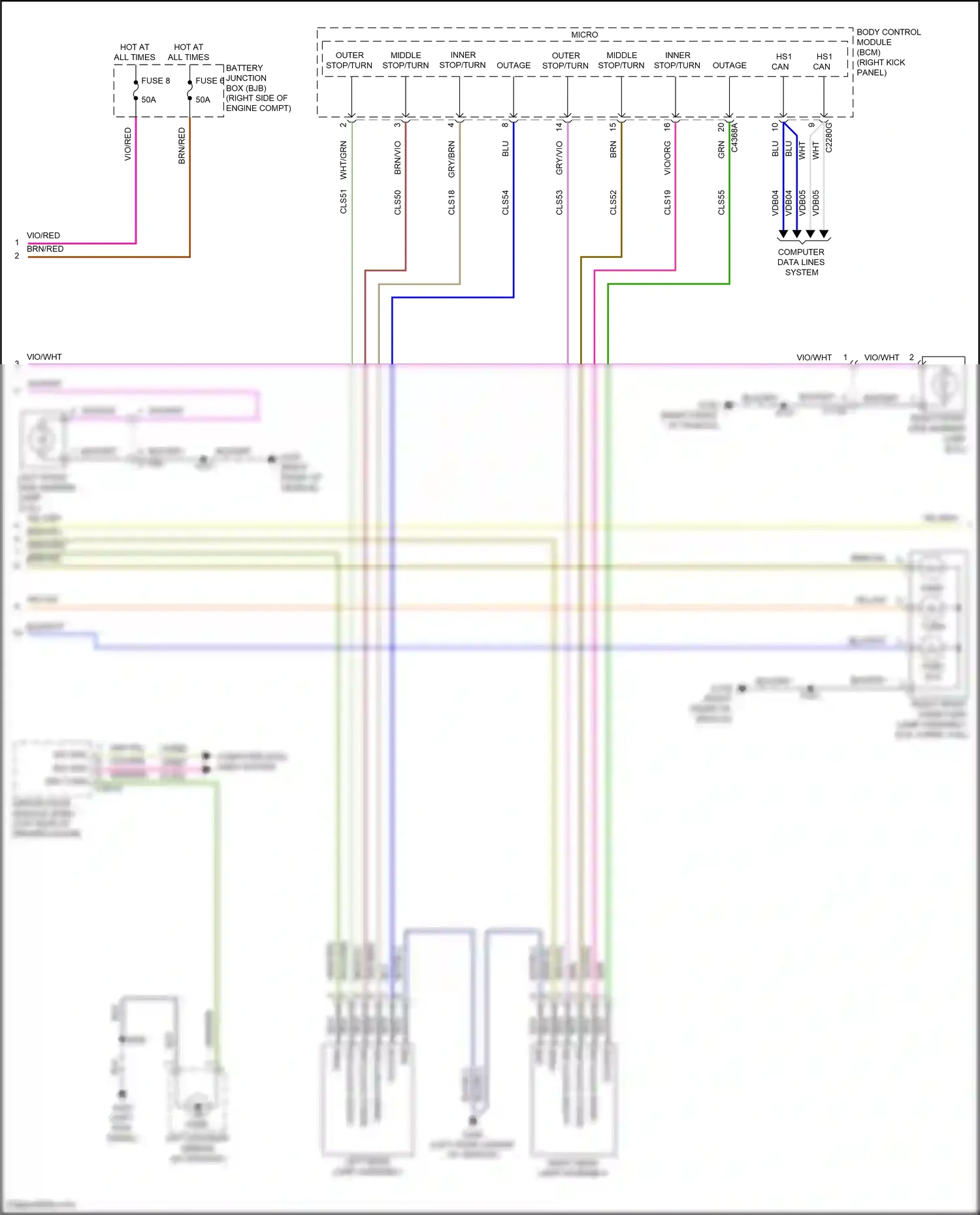 Wiring diagram computer data lines system for Ford Mustang VI facelift (2017-2023) (8 of 96)