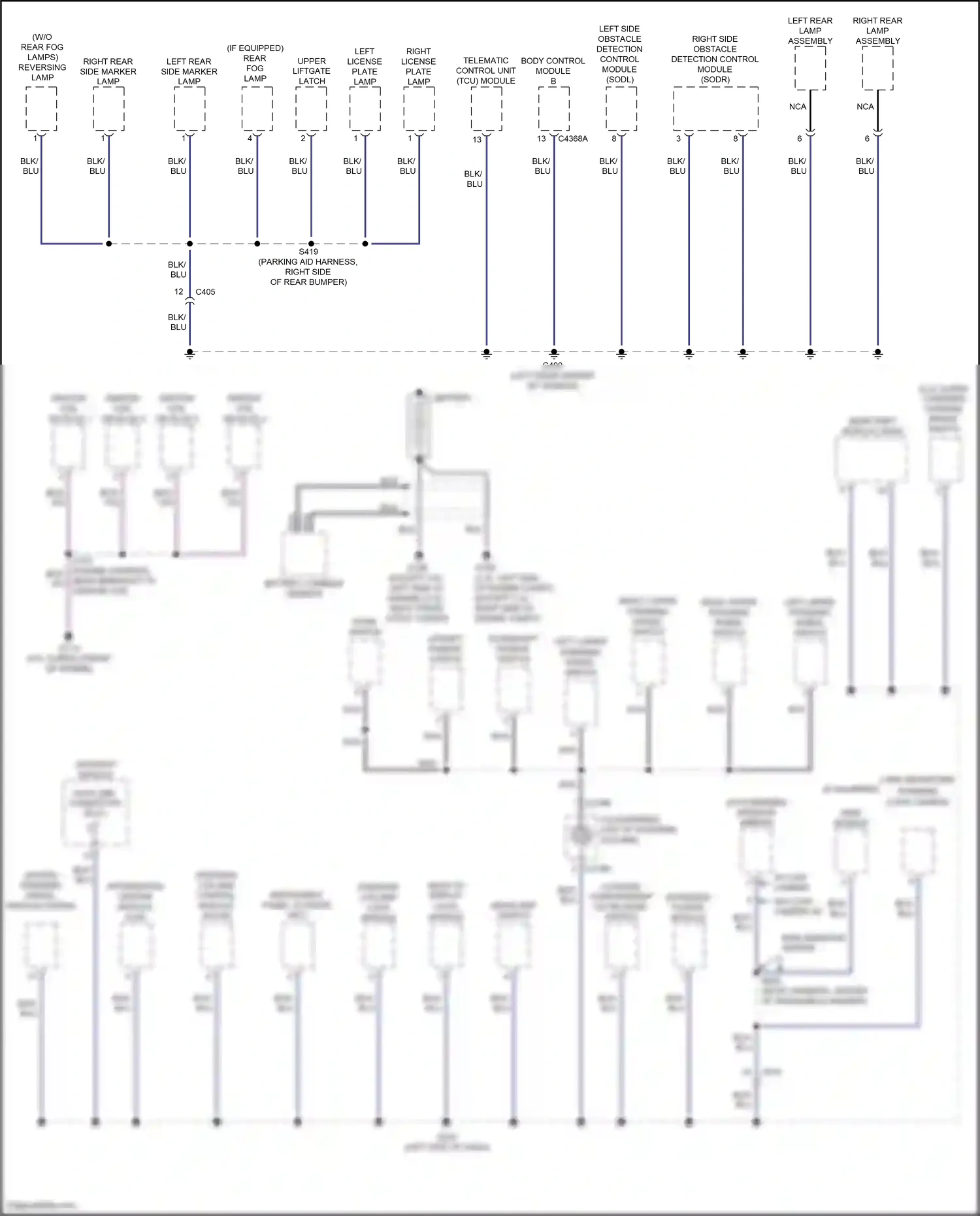 Wiring diagram downshift paddle switch for Ford Mustang VI facelift (2017-2023) (2 of 4)