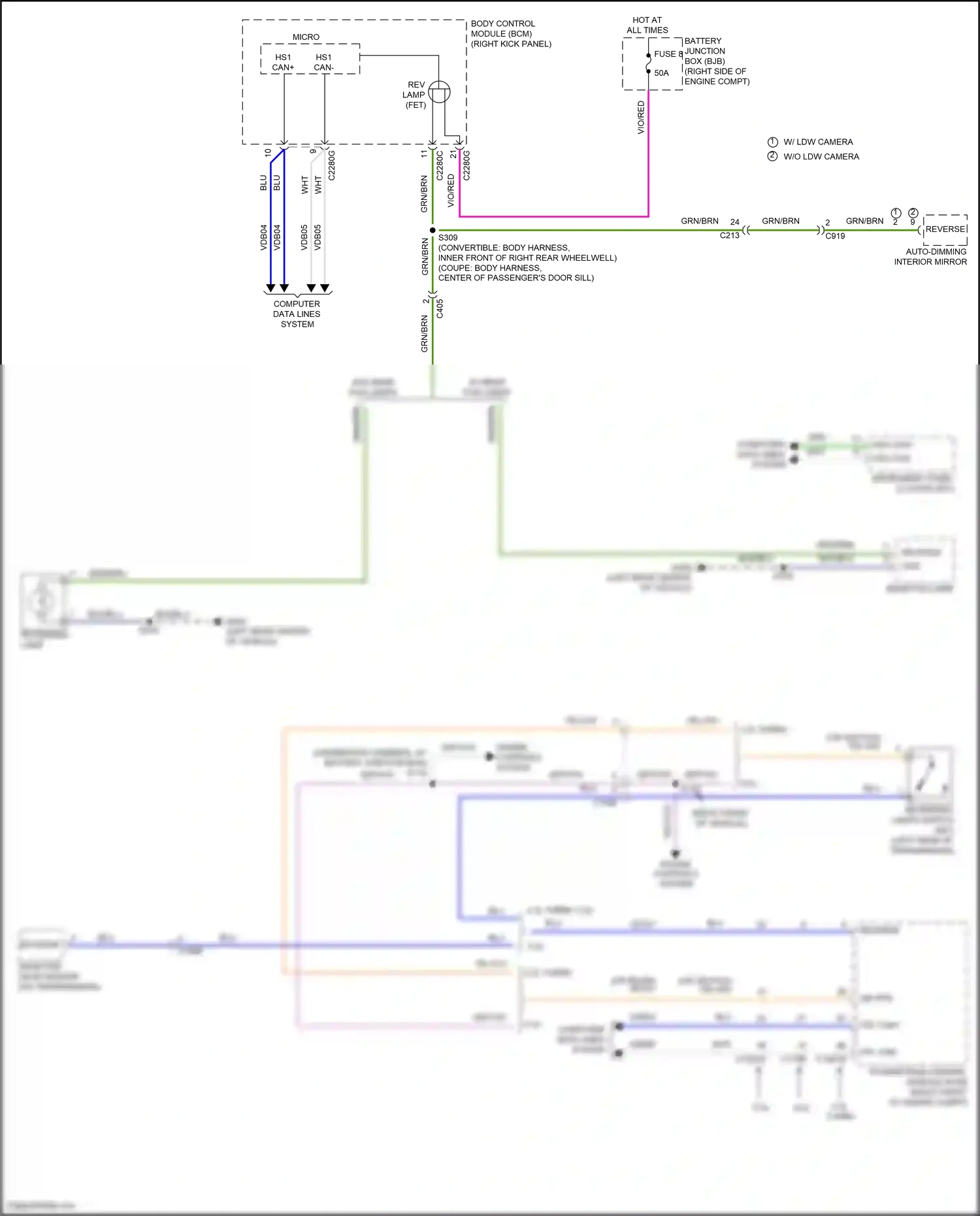 Wiring diagram engine controls system for Ford Mustang VI facelift (2017-2023) (2 of 9)