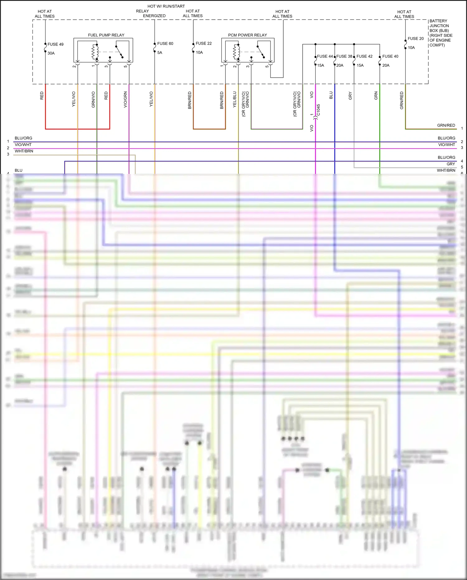 Wiring diagram evc left for Ford Mustang VI facelift (2017-2023) (1 of 2)