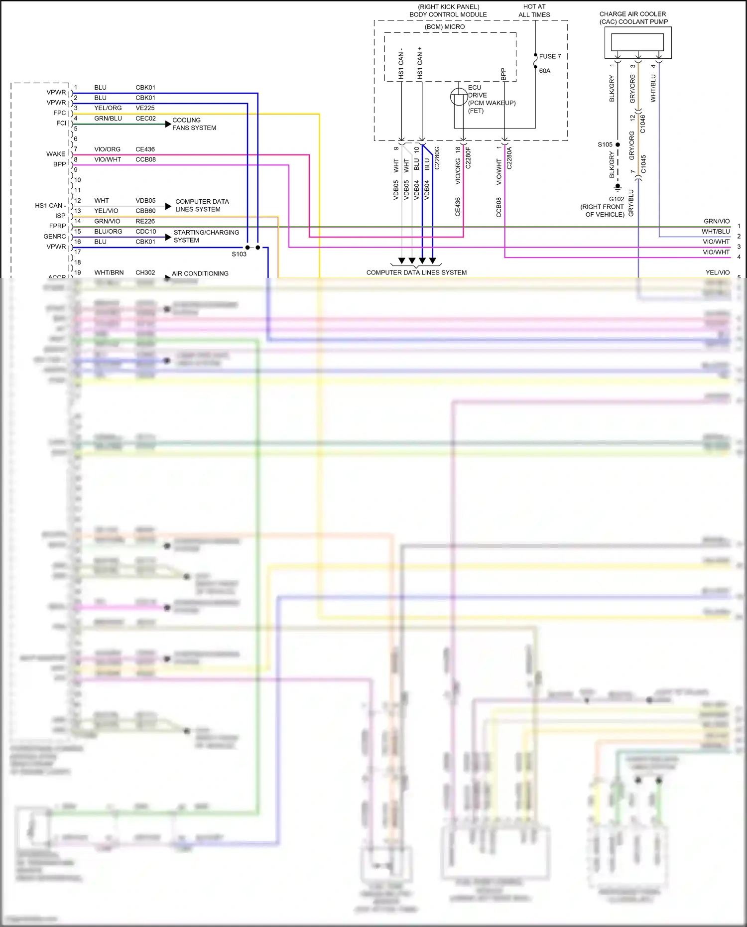 Wiring diagram fuel pump control module for Ford Mustang VI facelift (2017-2023) (5 of 5)