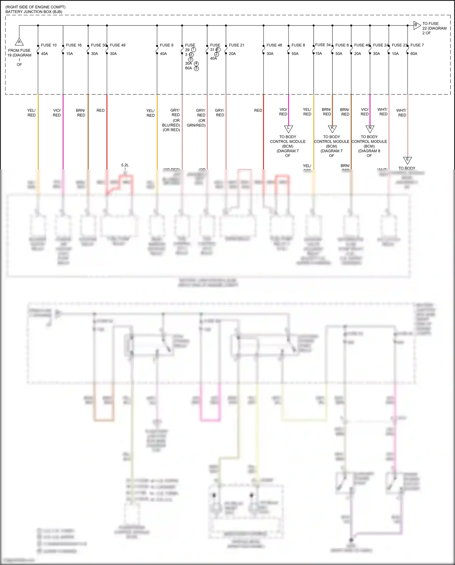 Wiring diagram fuse 46 for Ford Mustang VI facelift (2017-2023) (1 of 3)