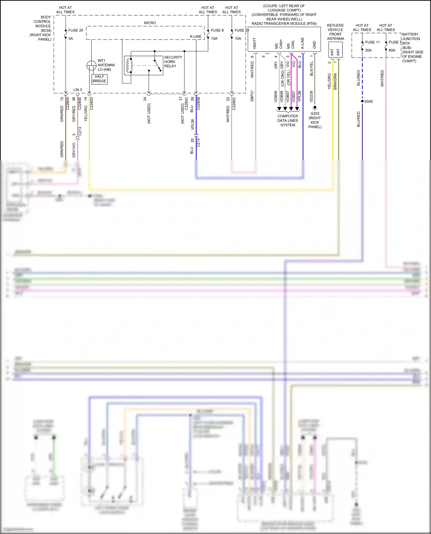 Wiring diagram half bridge for Ford Mustang VI facelift (2017-2023) (2 of 9)