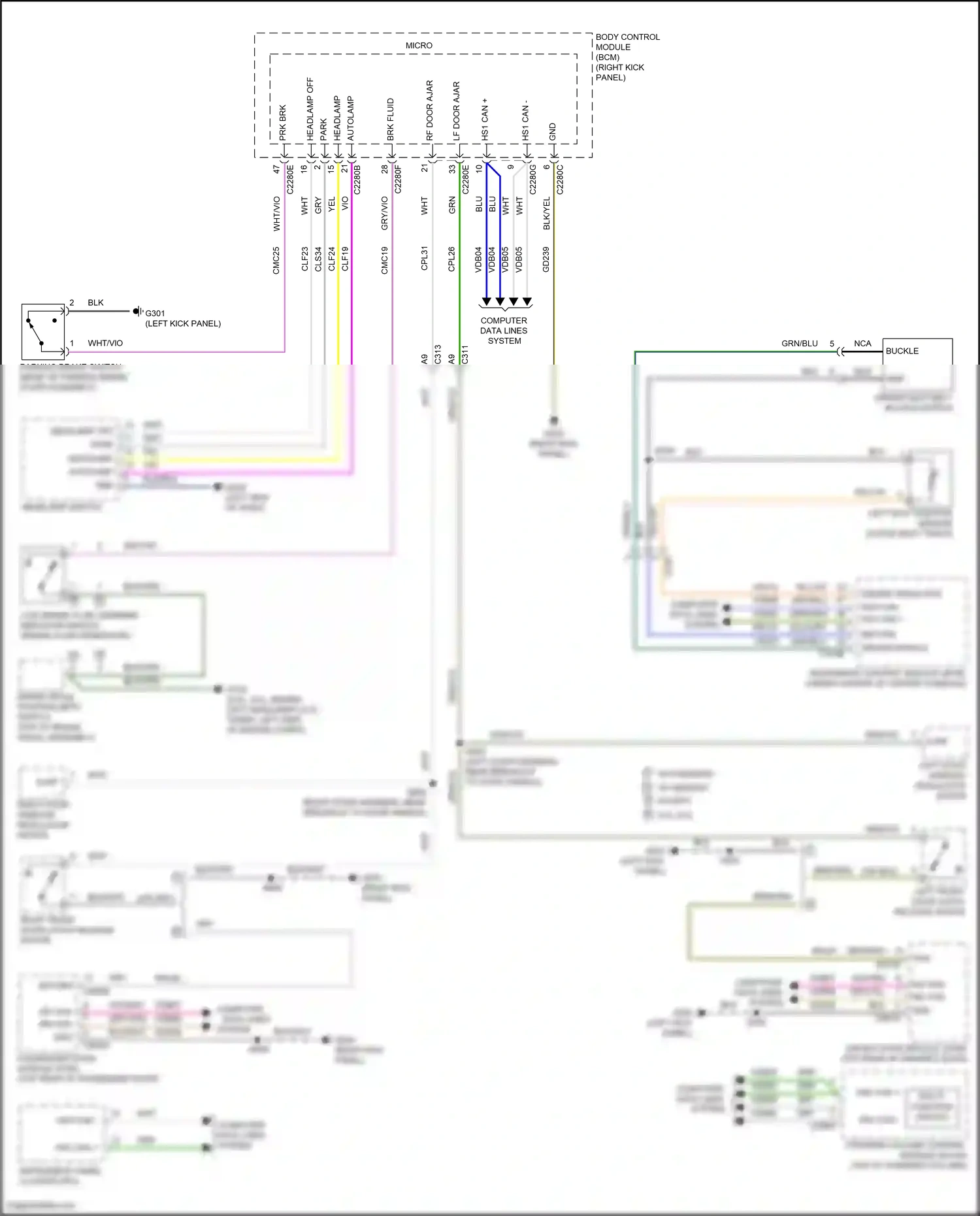 Wiring diagram headlamp switch for Ford Mustang VI facelift (2017-2023) (1 of 6)