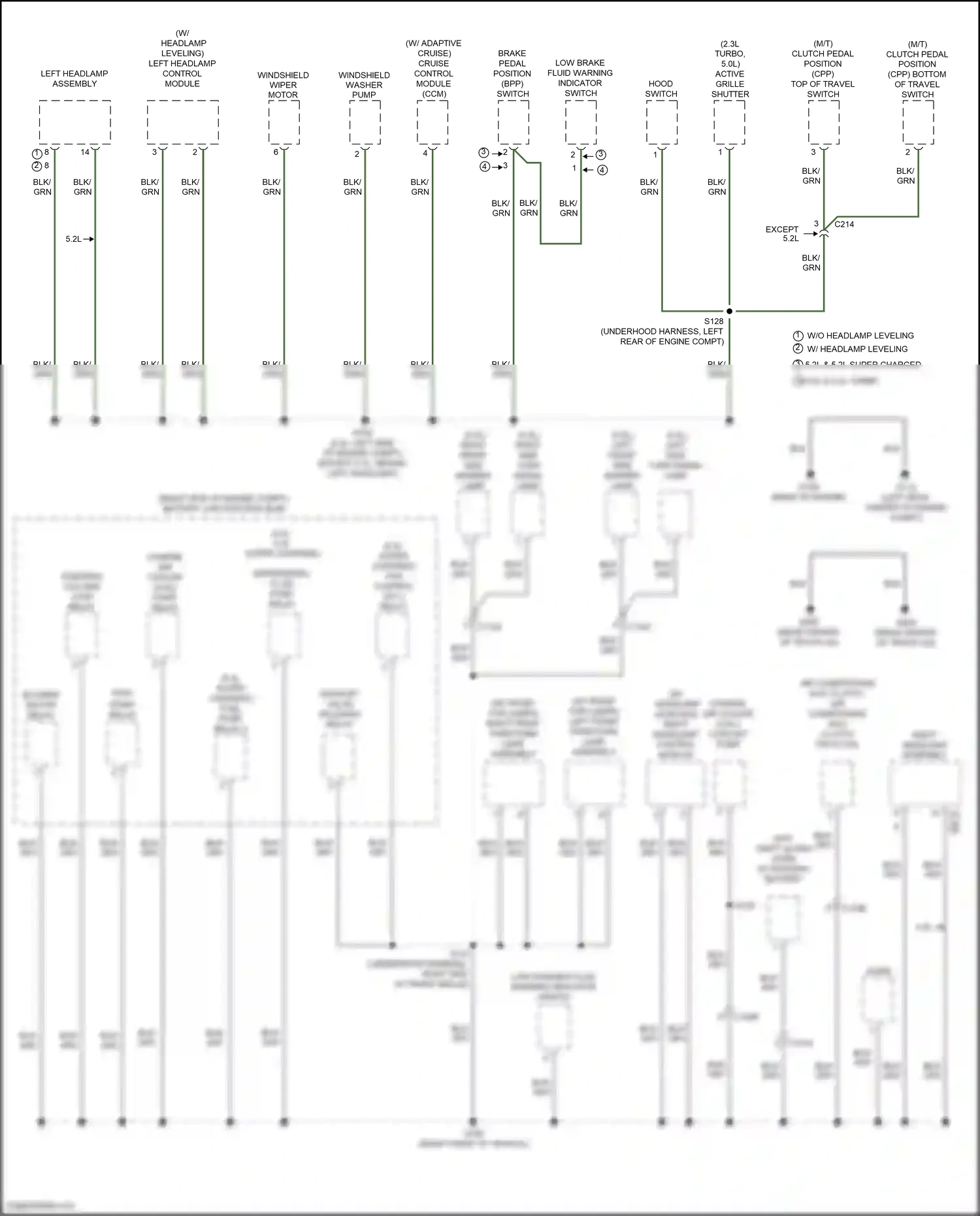 Wiring diagram left headlamp control module for Ford Mustang VI facelift (2017-2023) (1 of 1)