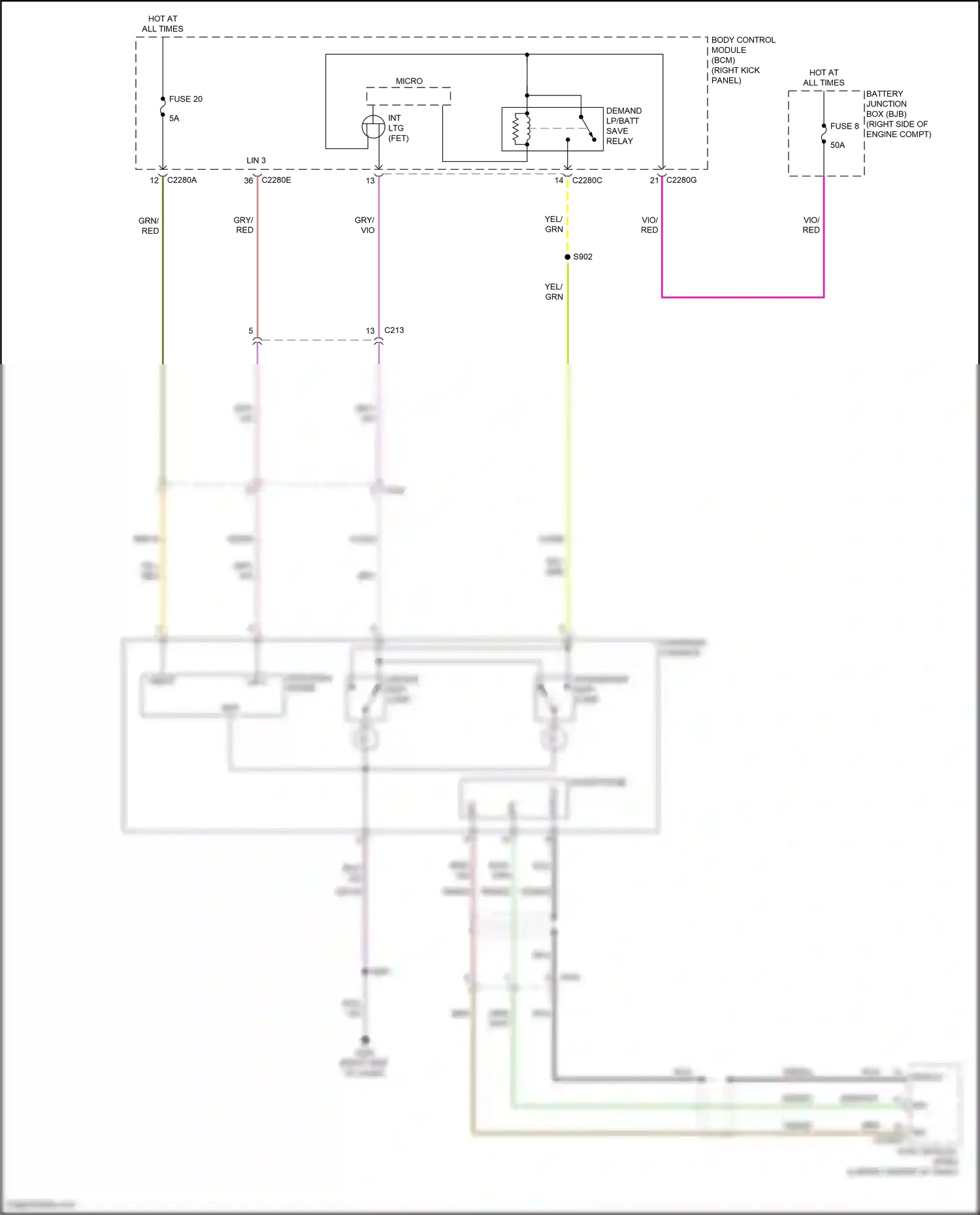 Wiring diagram overhead console for Ford Mustang VI facelift (2017-2023) (8 of 15)