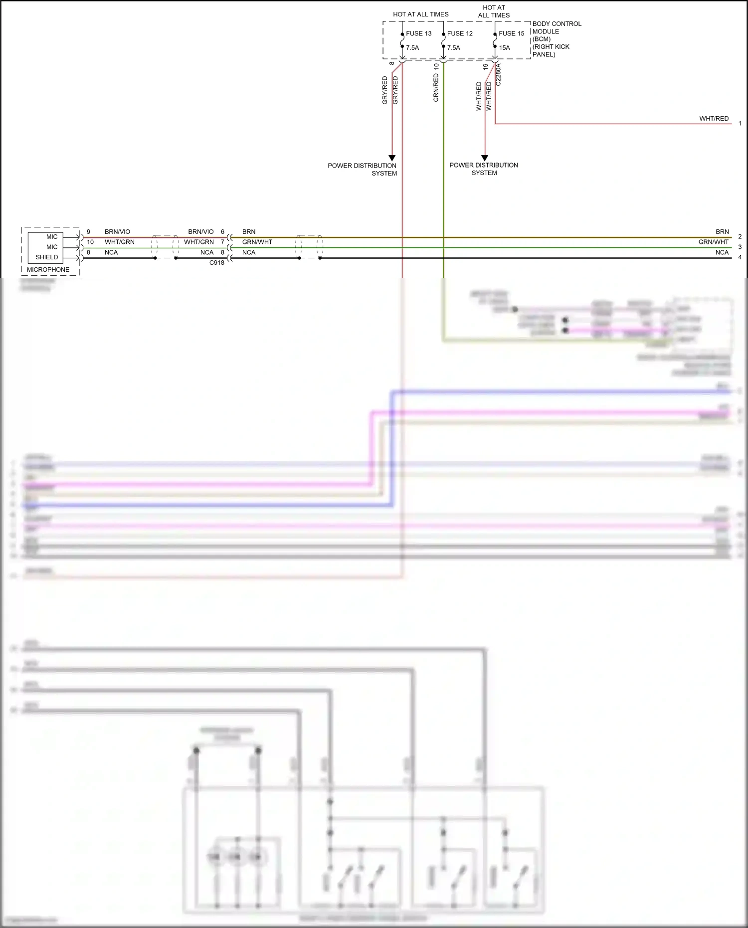 Wiring diagram power distribution system for Ford Mustang VI facelift (2017-2023) (12 of 20)