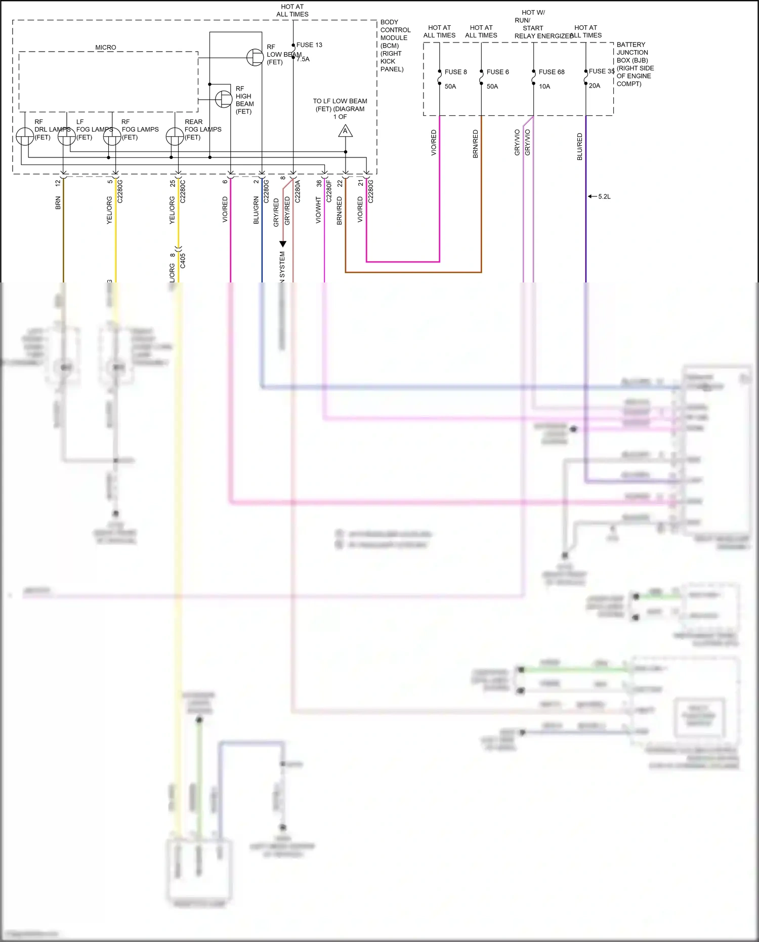 Wiring diagram remote start low for Ford Mustang VI facelift (2017-2023) (2 of 2)